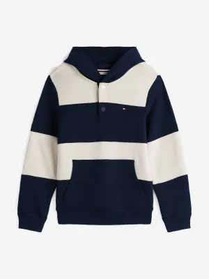 Boys Striped Regular Hoodie in Multicolour