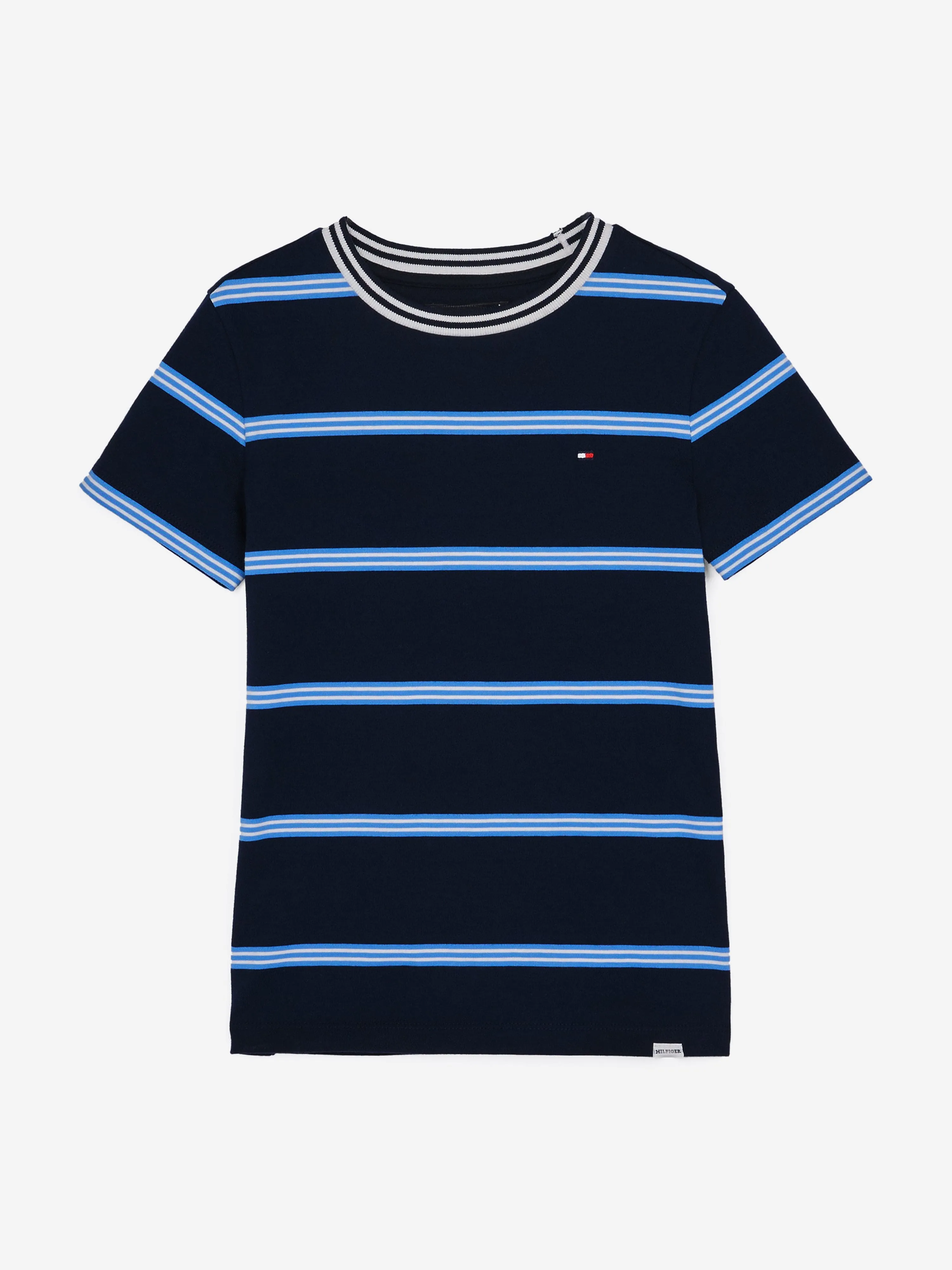 Boys Striped Regular T-Shirt in Navy
