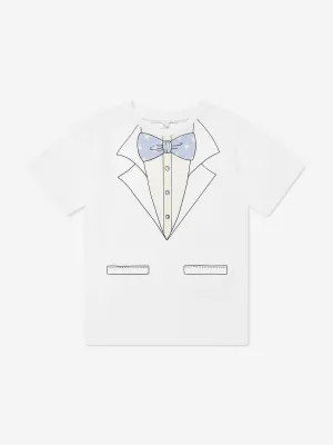 Boys Suit Print T-Shirt in White