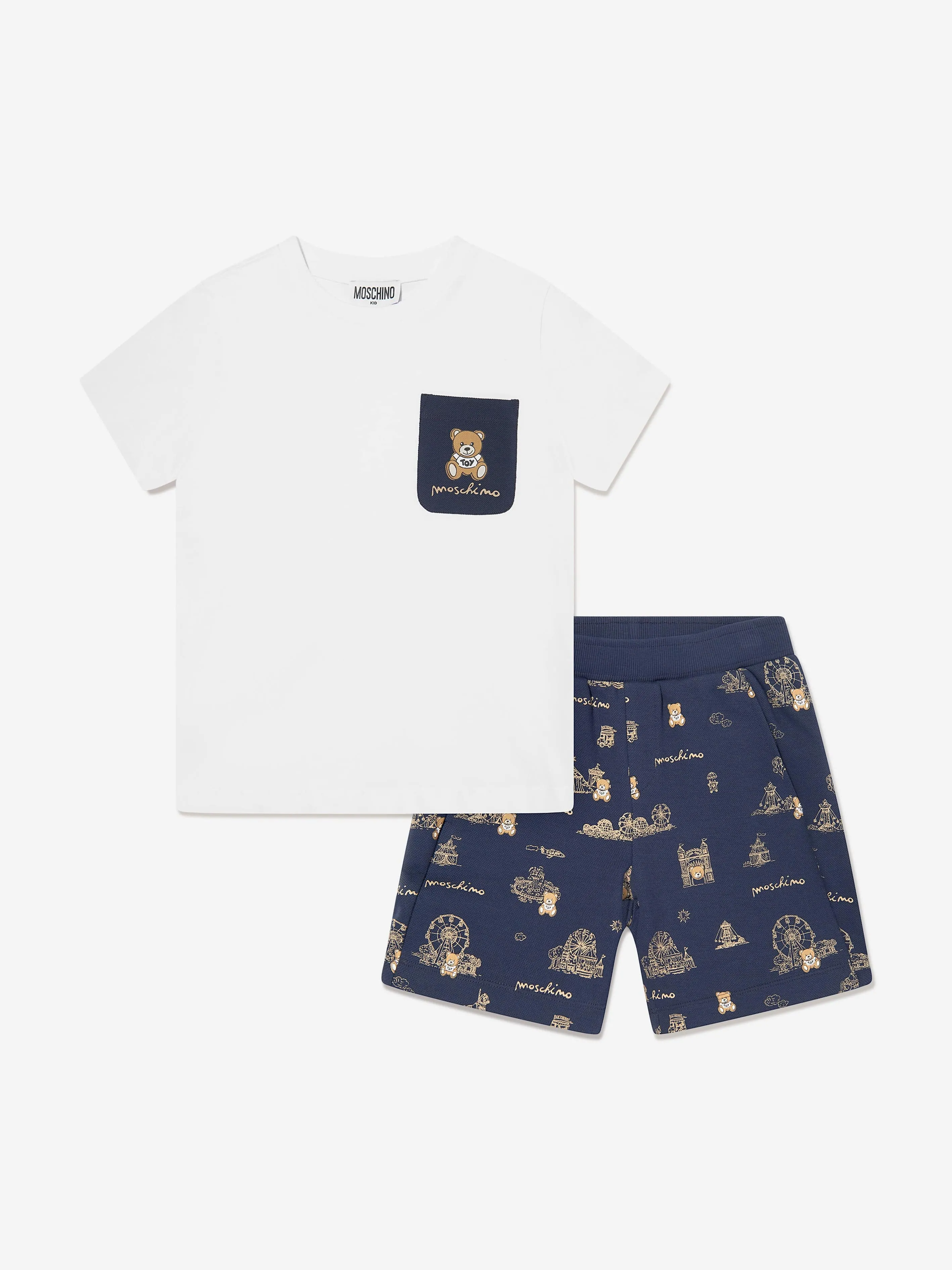 Boys Teddy Bear Circus Short Set in Navy