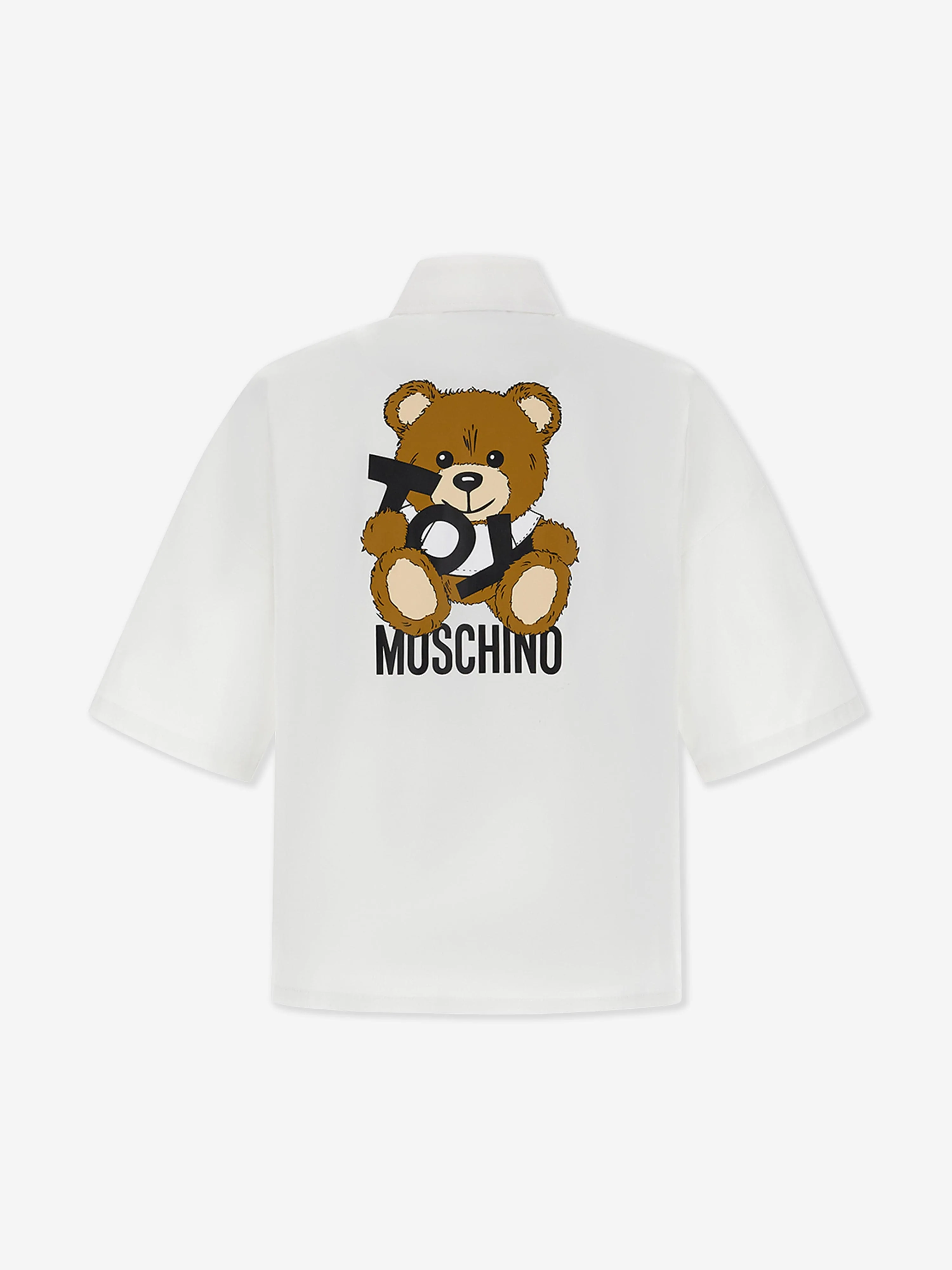 Boys Teddy Bear Logo Shirt in White