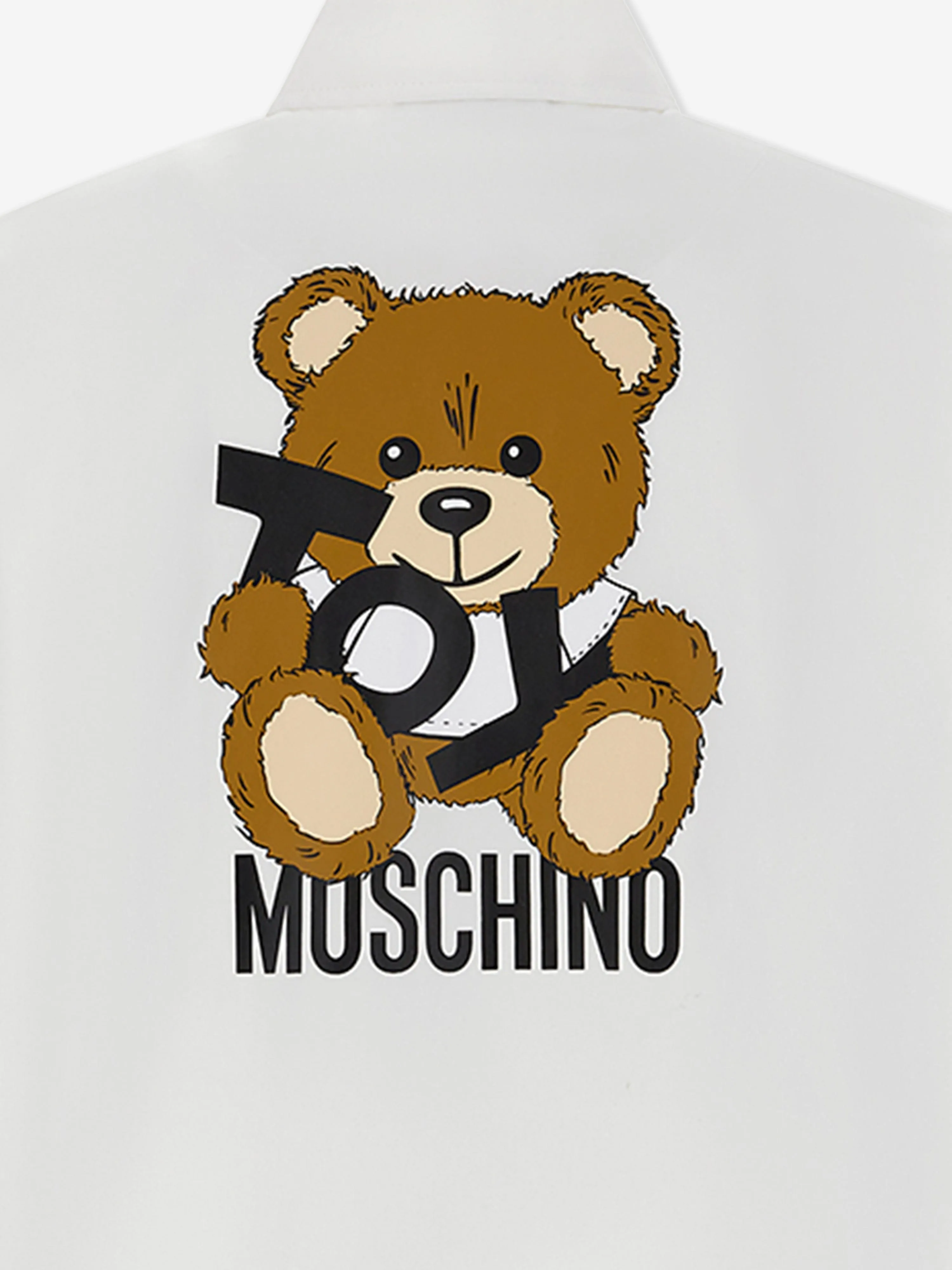 Boys Teddy Bear Logo Shirt in White