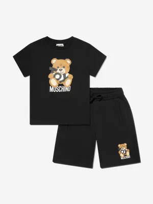 Boys Teddy Bear Short Set in Black