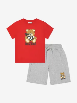 Boys Teddy Bear Short Set in Red