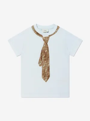 Boys Tie Print T-Shirt in Blue