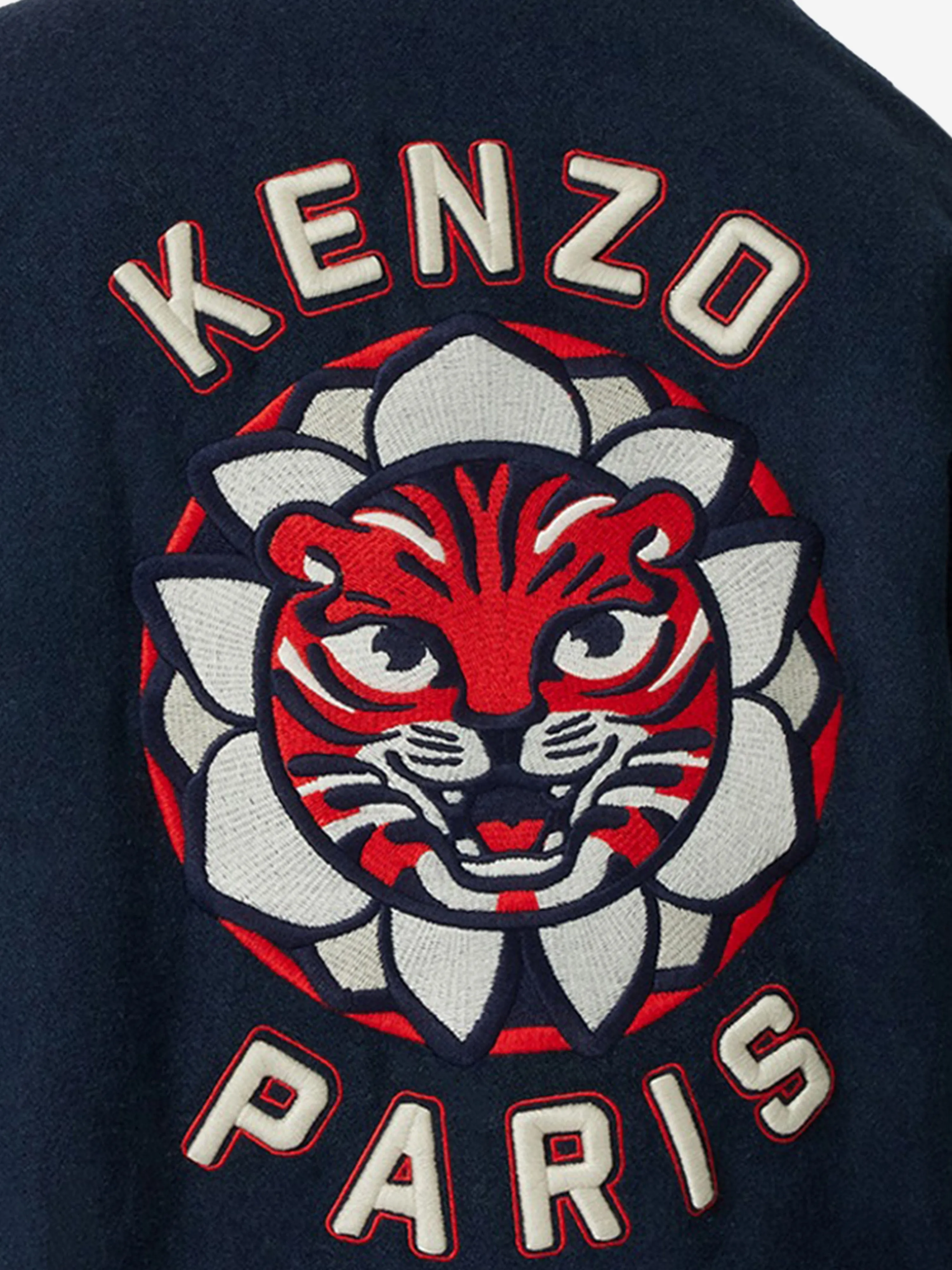 Boys Tiger Varsity Jacket in Navy
