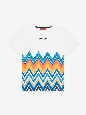 Boys Zigzag Print T-Shirt in White