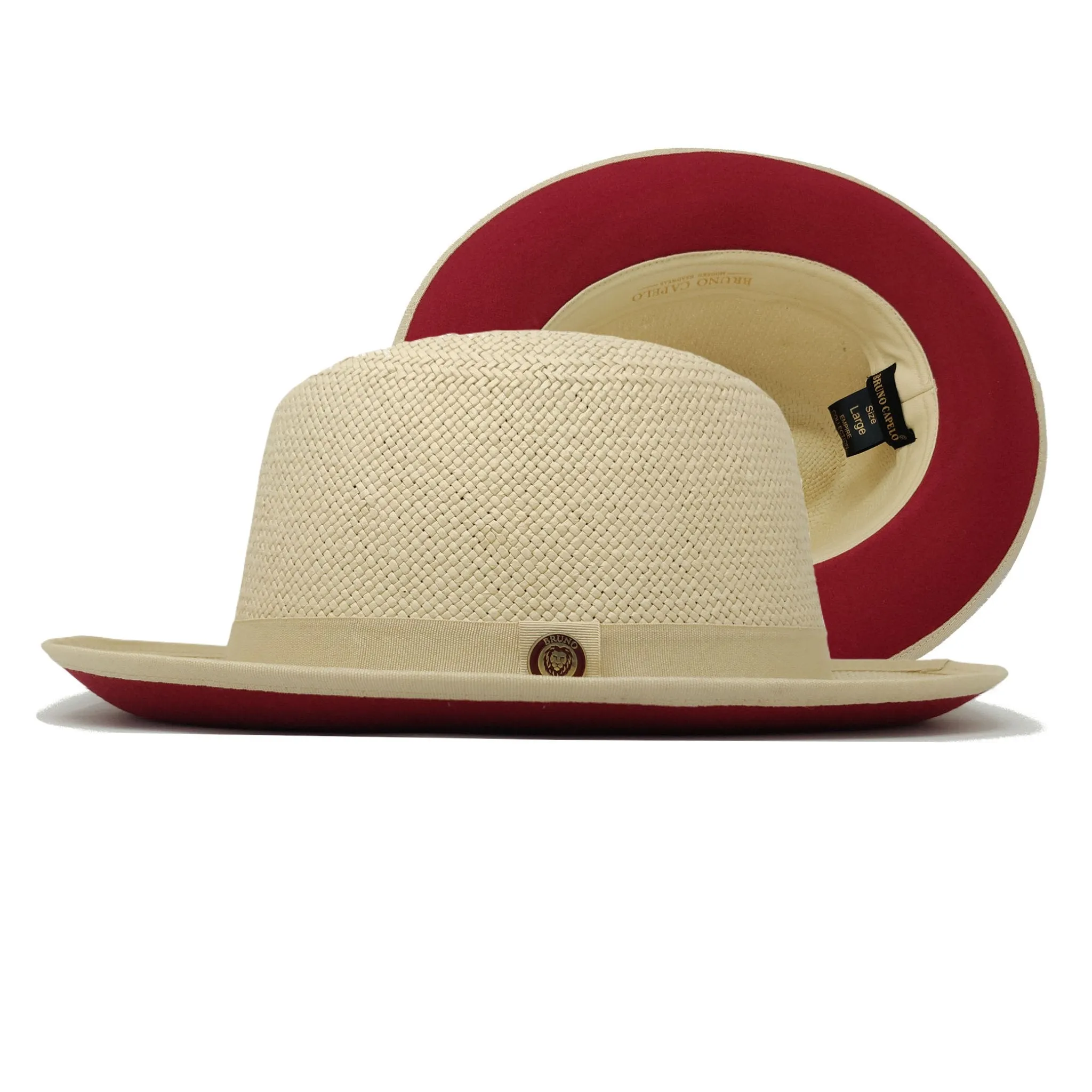Bruno Capelo Empire Straw Red Bottom Fedora Accessories_Bruno Capelo_Hats