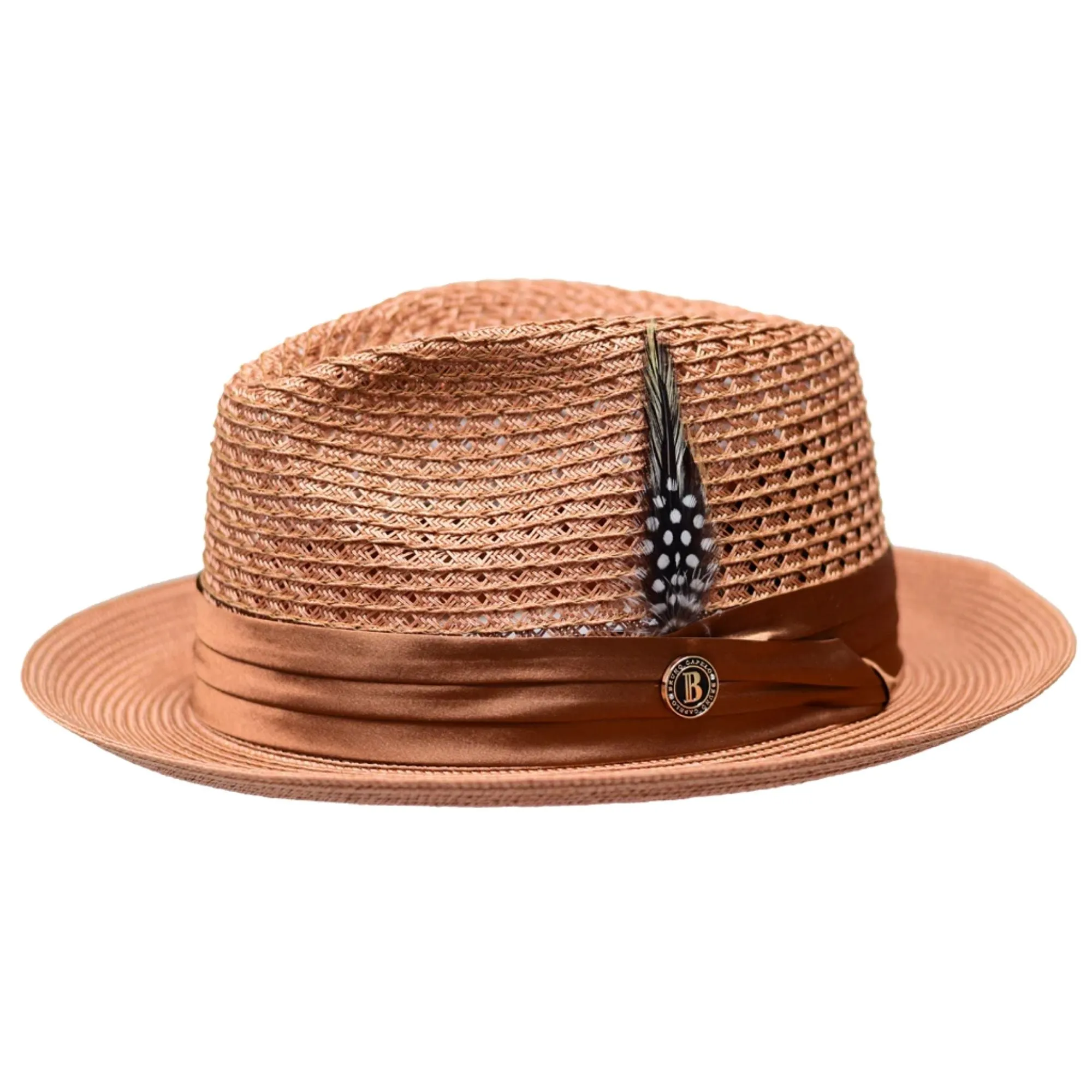 Bruno Capelo Julian Pinch Front Straw Fedora Accessories_Bruno Capelo_Hats