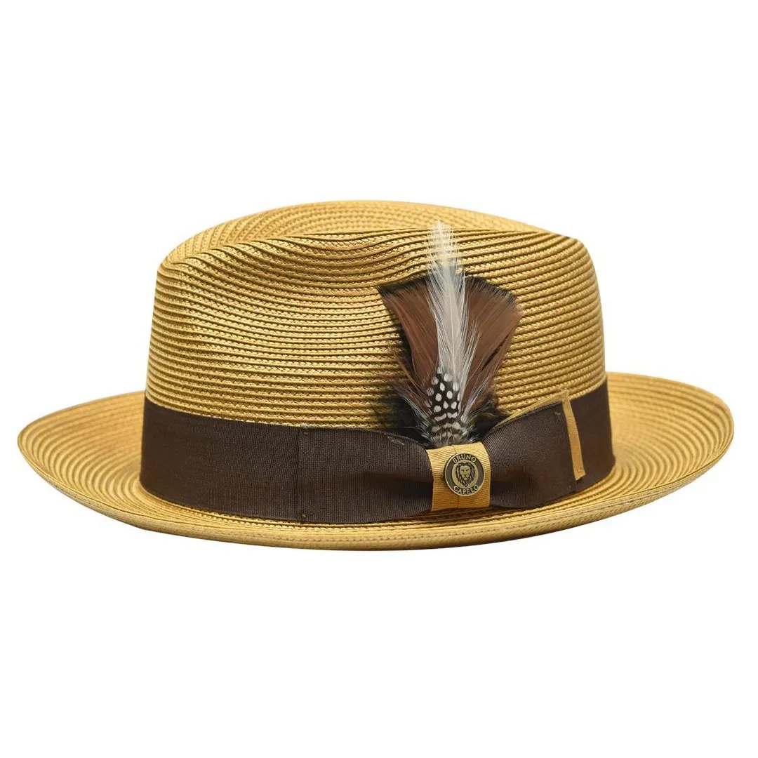 Bruno Capelo Theo Pinch Front Straw Fedora Accessories_Bruno Capelo_Hats