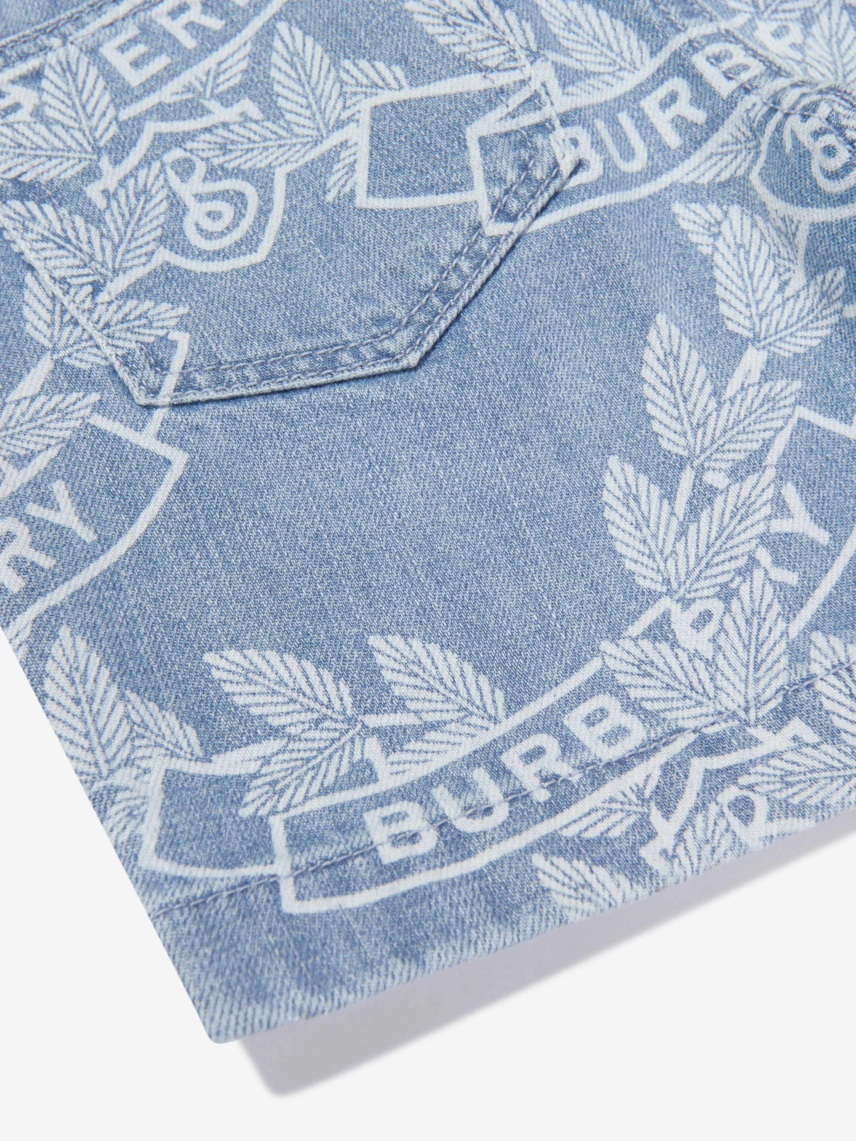 Burberry Boys Castiel Crest Shorts in Blue