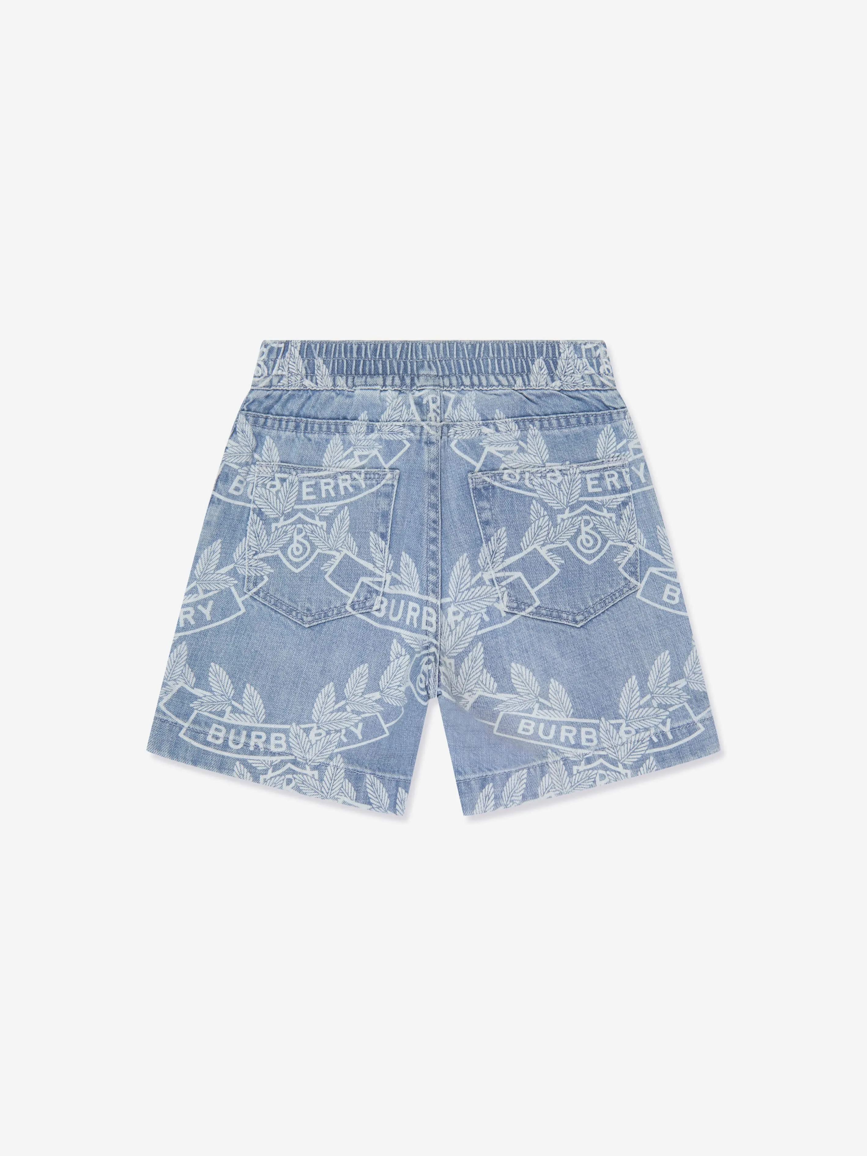 Burberry Boys Castiel Crest Shorts in Blue