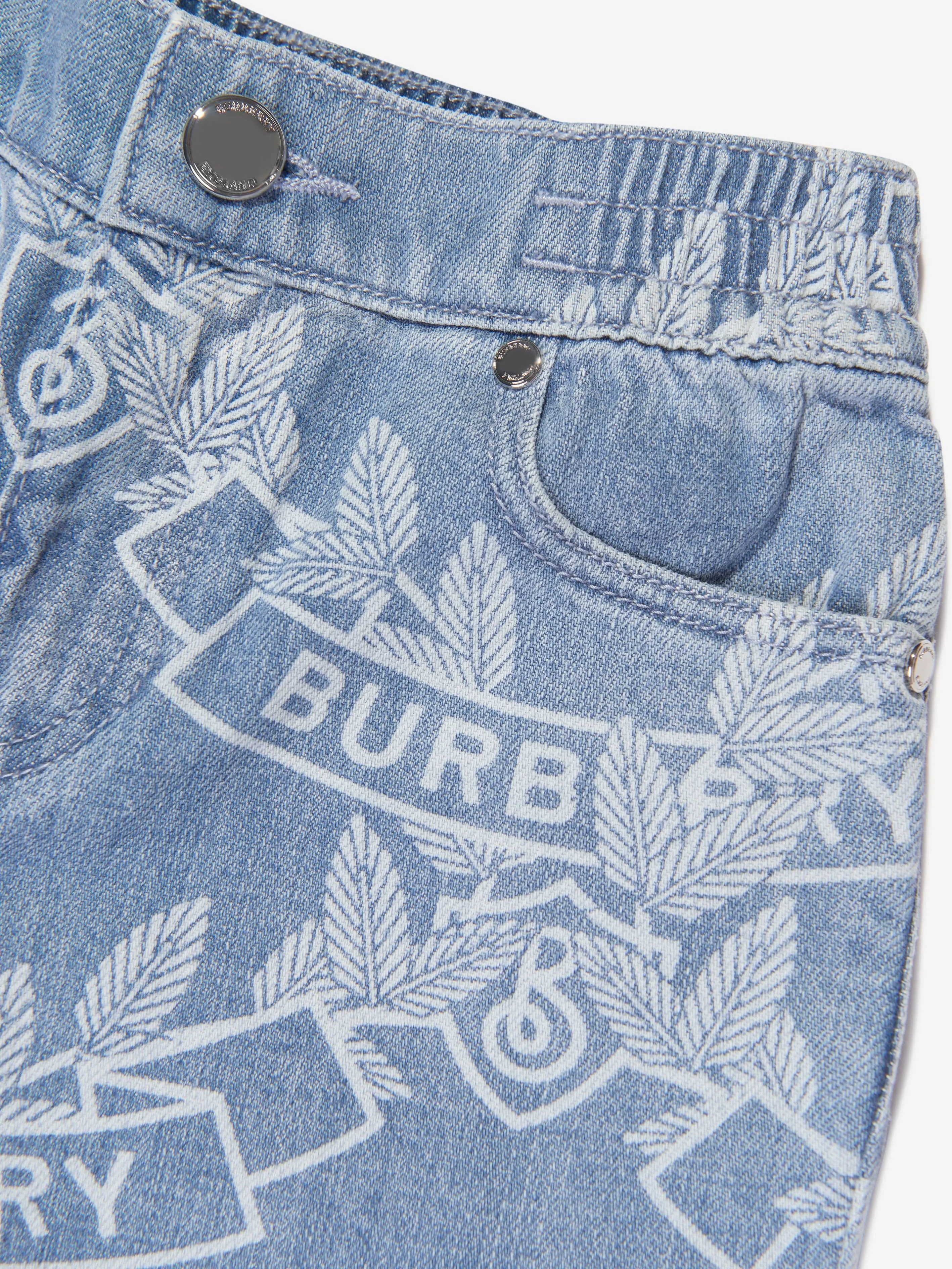 Burberry Boys Castiel Crest Shorts in Blue