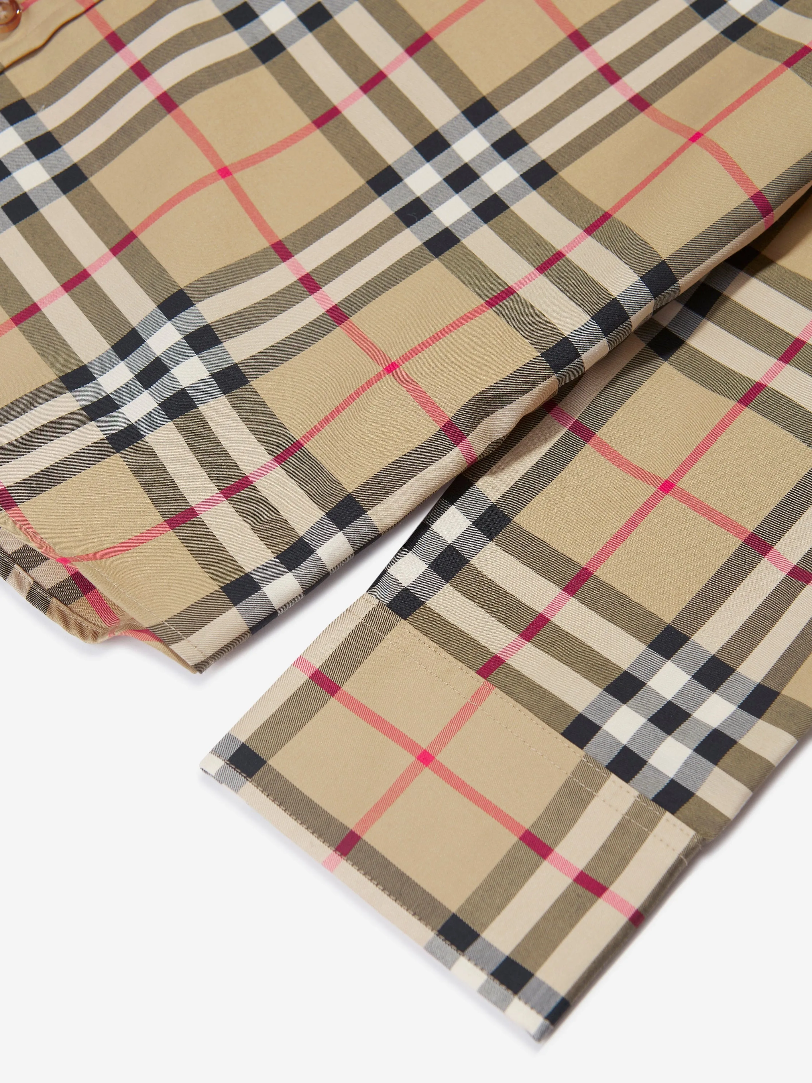 Burberry Boys Owen Long Sleeve Check Shirt in Beige