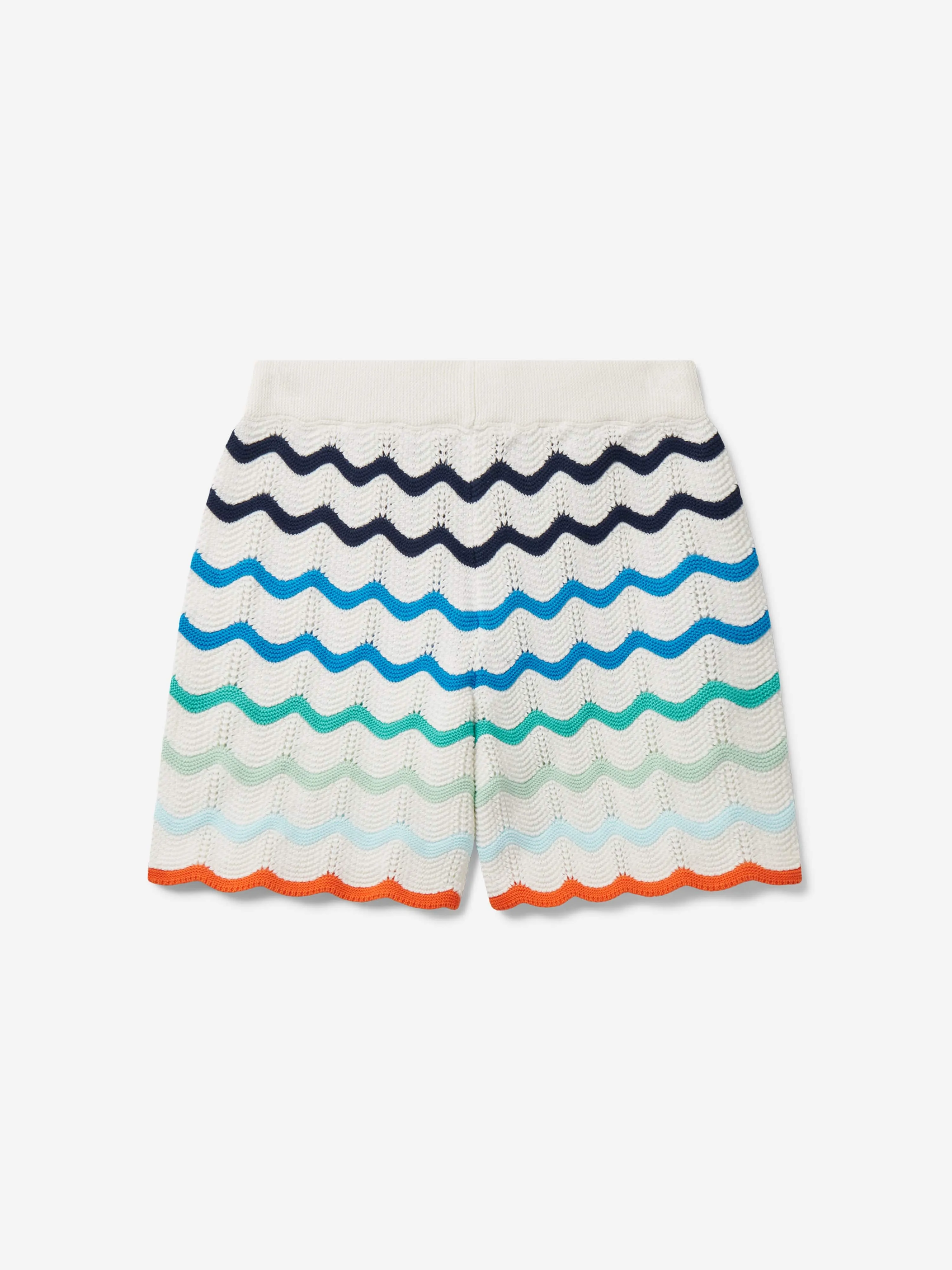 Casablanca Kids Gradient Wave Texture Shorts in Blue