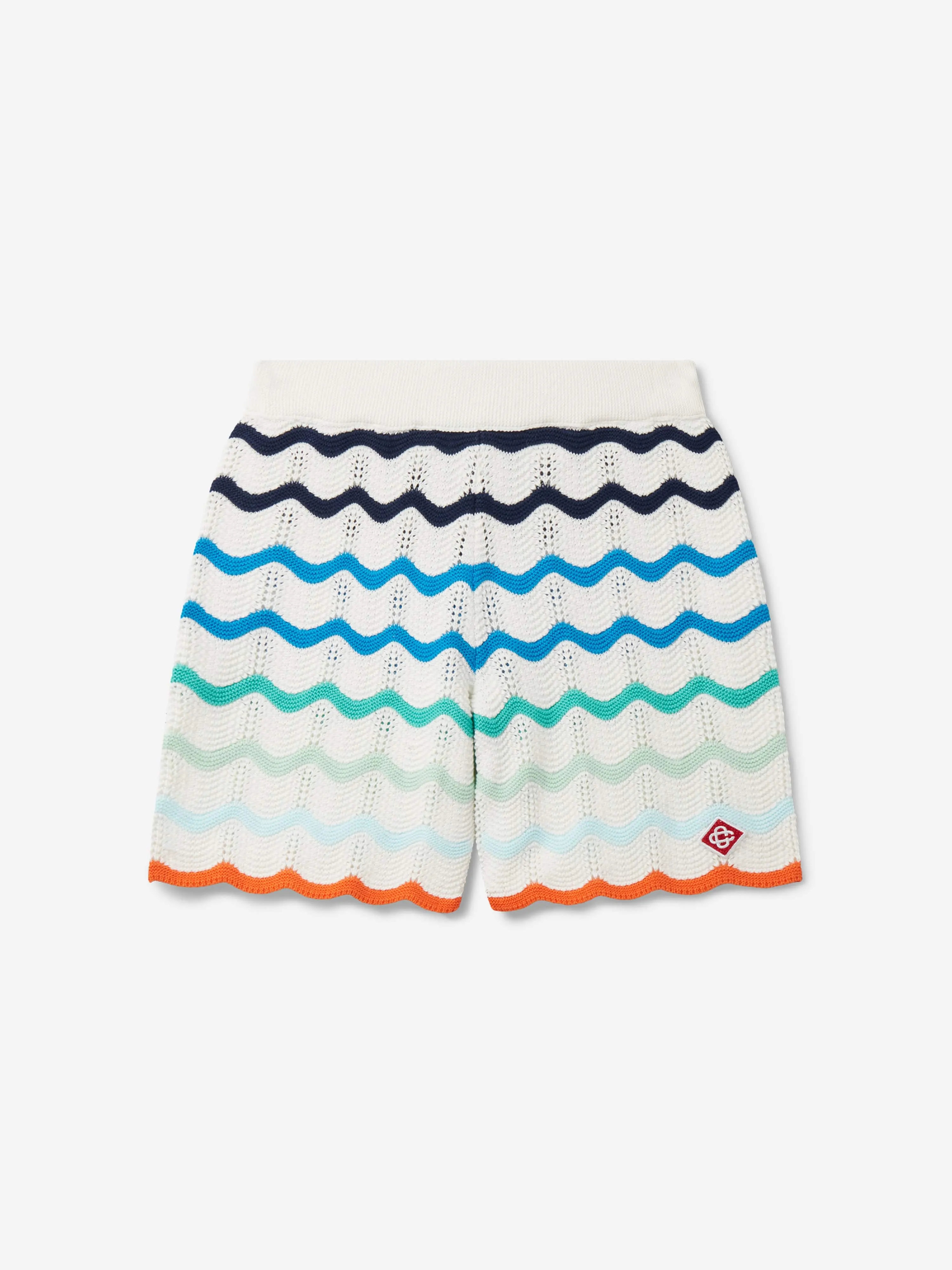 Casablanca Kids Gradient Wave Texture Shorts in Blue