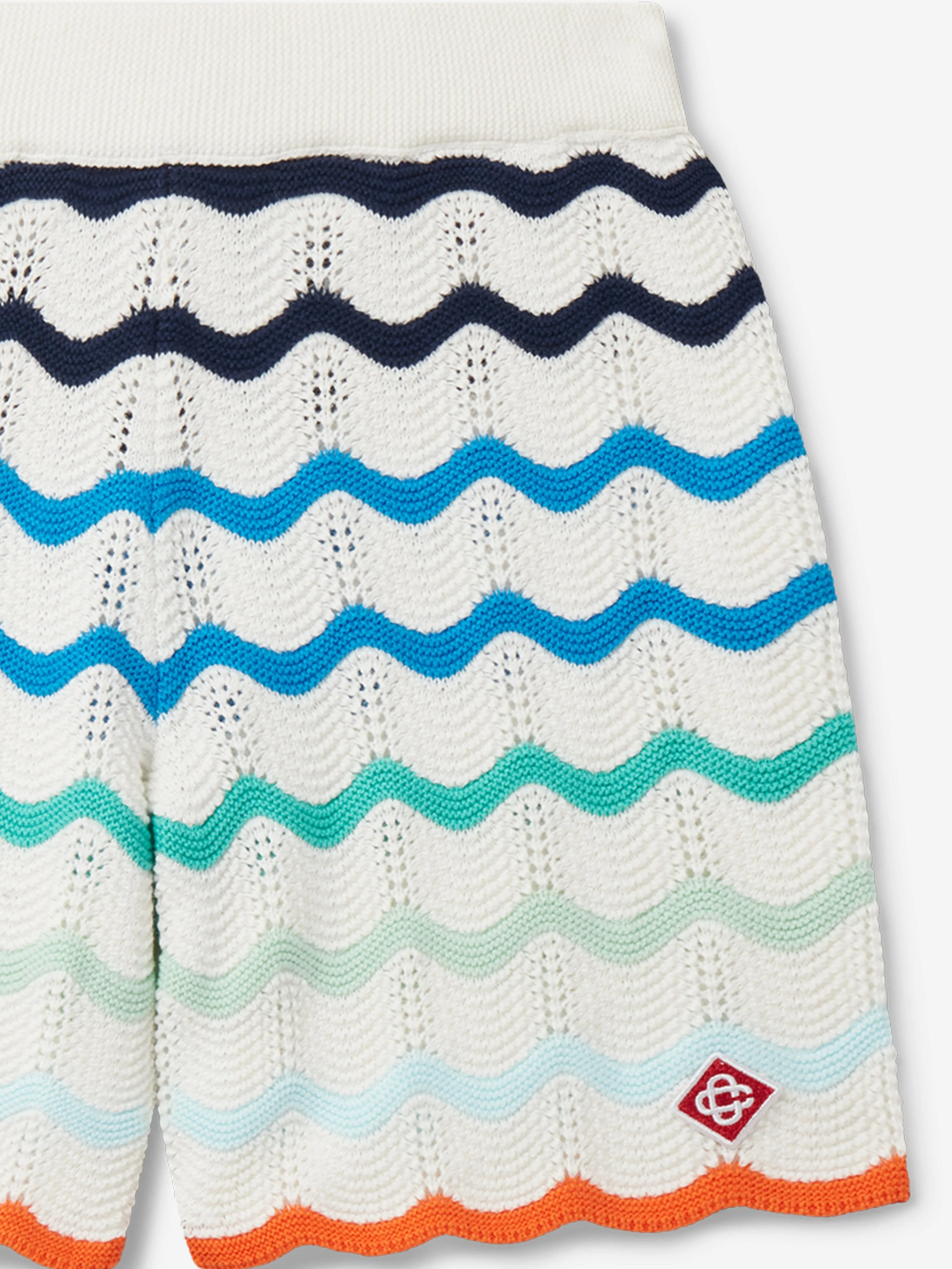 Casablanca Kids Gradient Wave Texture Shorts in Blue