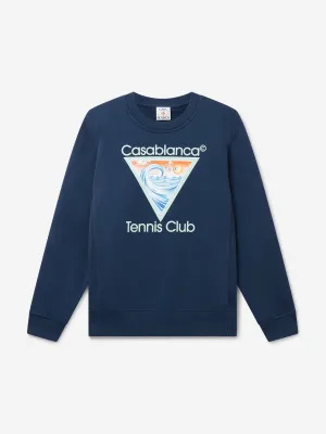 Casablanca Kids Tennis Club Icon Sweatshirt in Blue