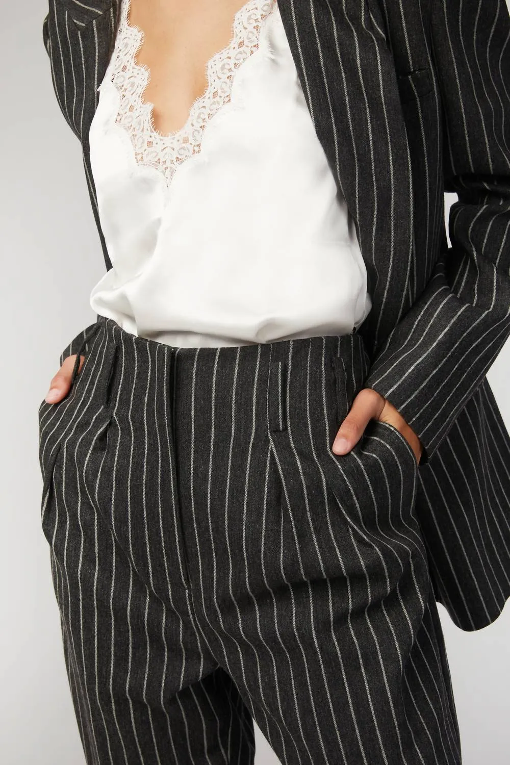 Clyde Striped Pants In Antracite