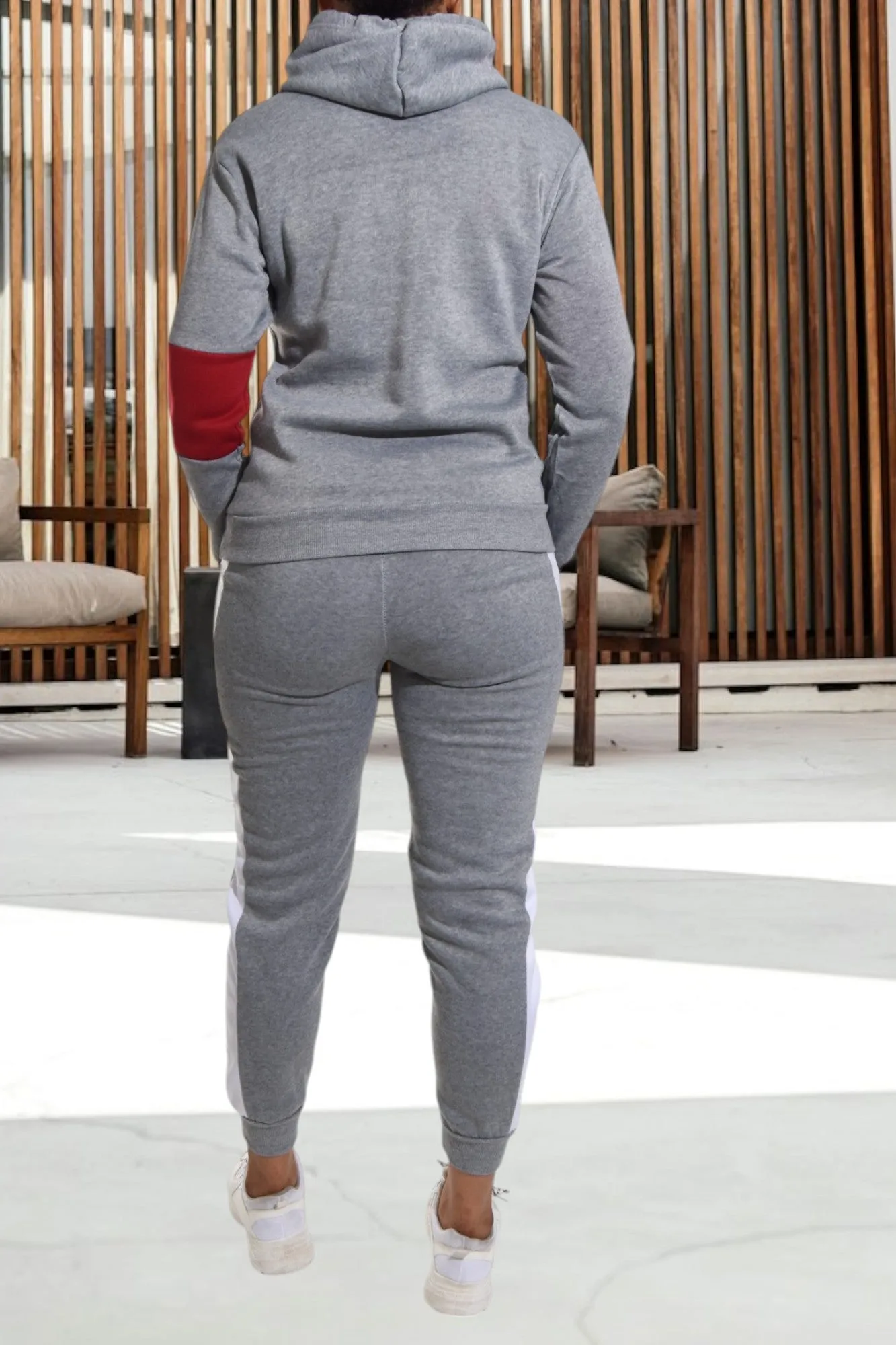 Cuffed Grey Color Block Tracksuit