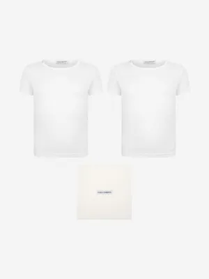 Dolce & Gabbana Boys 2 Pack T-Shirt Set in White