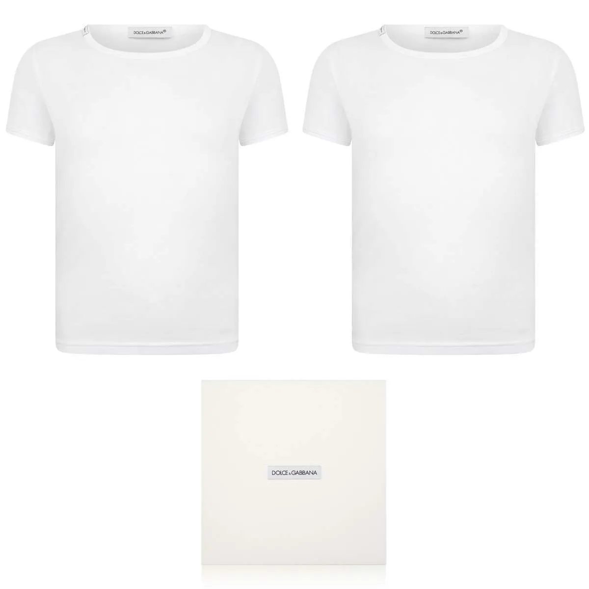 Dolce & Gabbana Boys 2 Pack T-Shirt Set in White