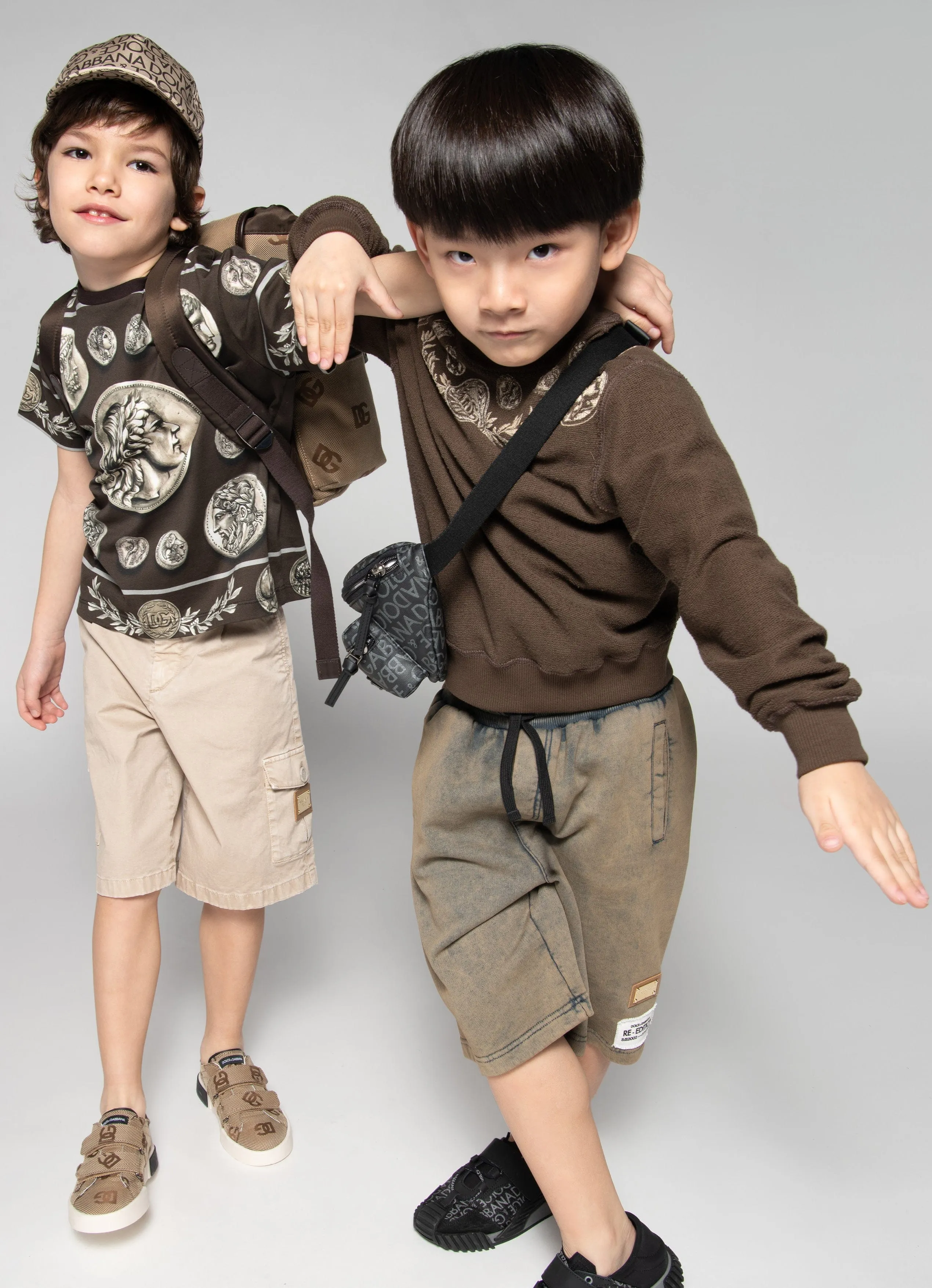 Dolce & Gabbana Boys Cargo Shorts in Beige