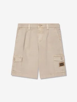 Dolce & Gabbana Boys Cargo Shorts in Beige