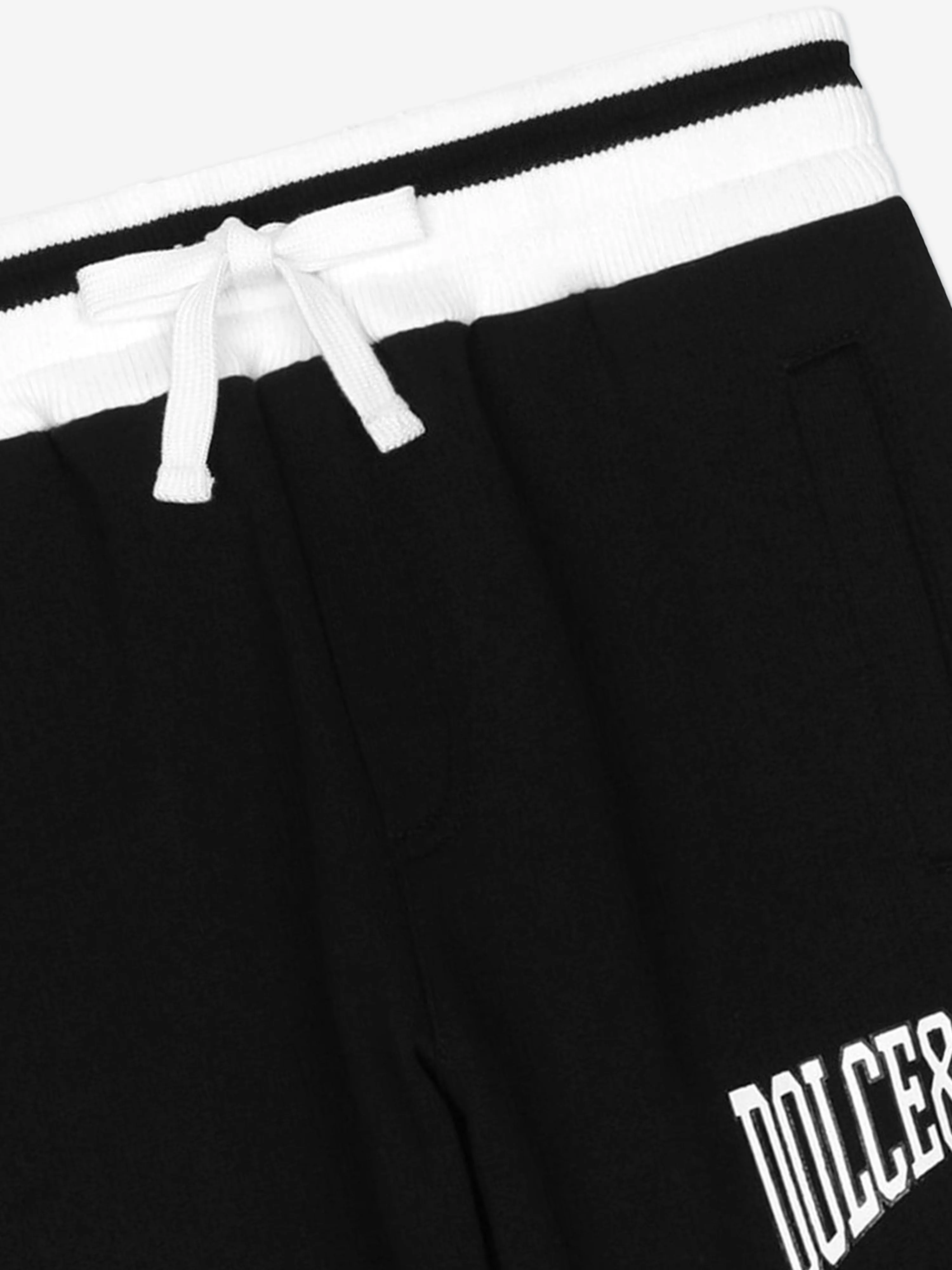Dolce & Gabbana Boys Flock Logo Joggers in Black