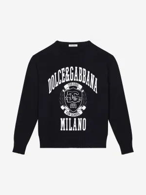 Dolce & Gabbana Boys Milano Logo Sweatshirt in Navy