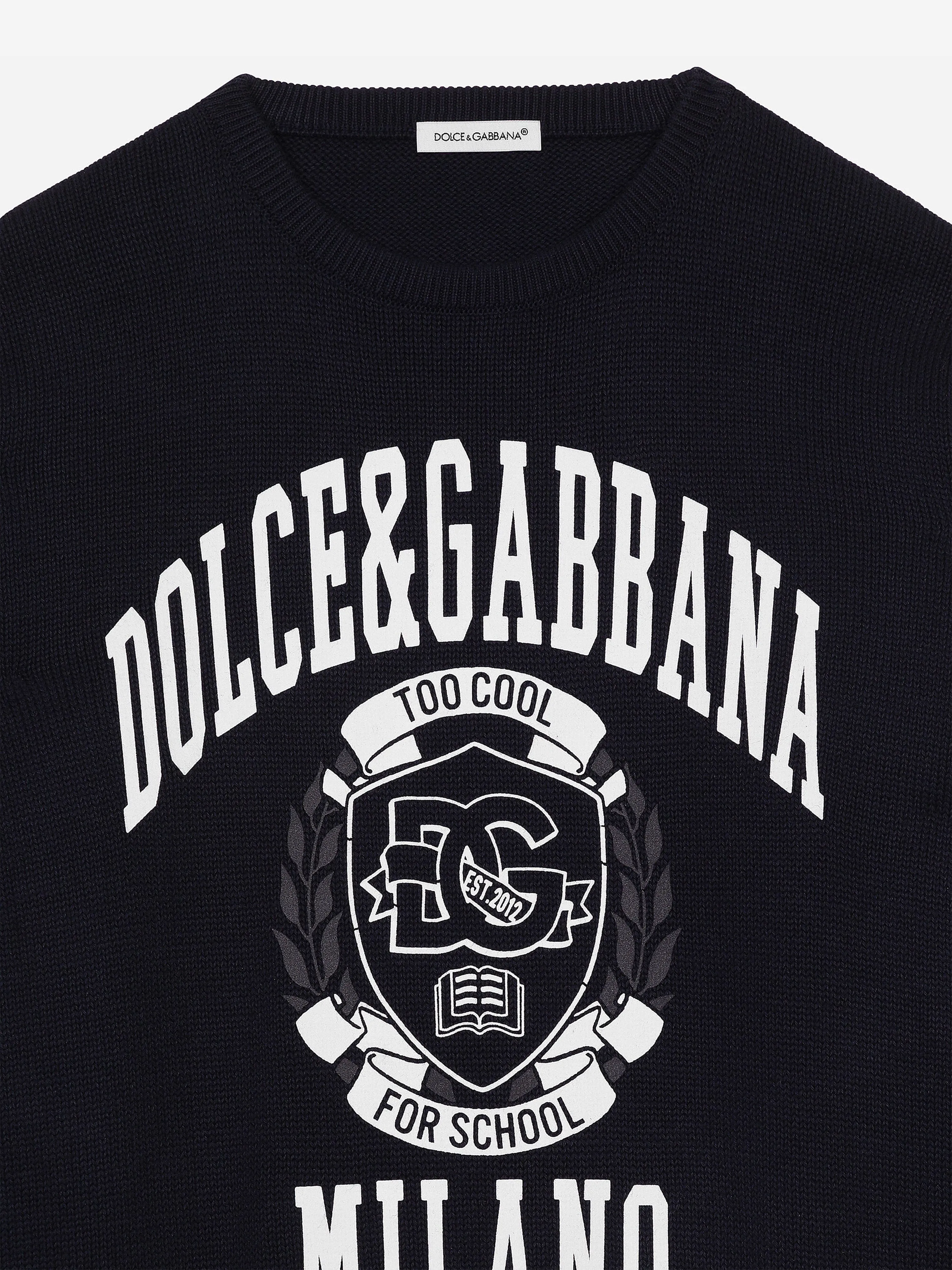 Dolce & Gabbana Boys Milano Logo Sweatshirt in Navy