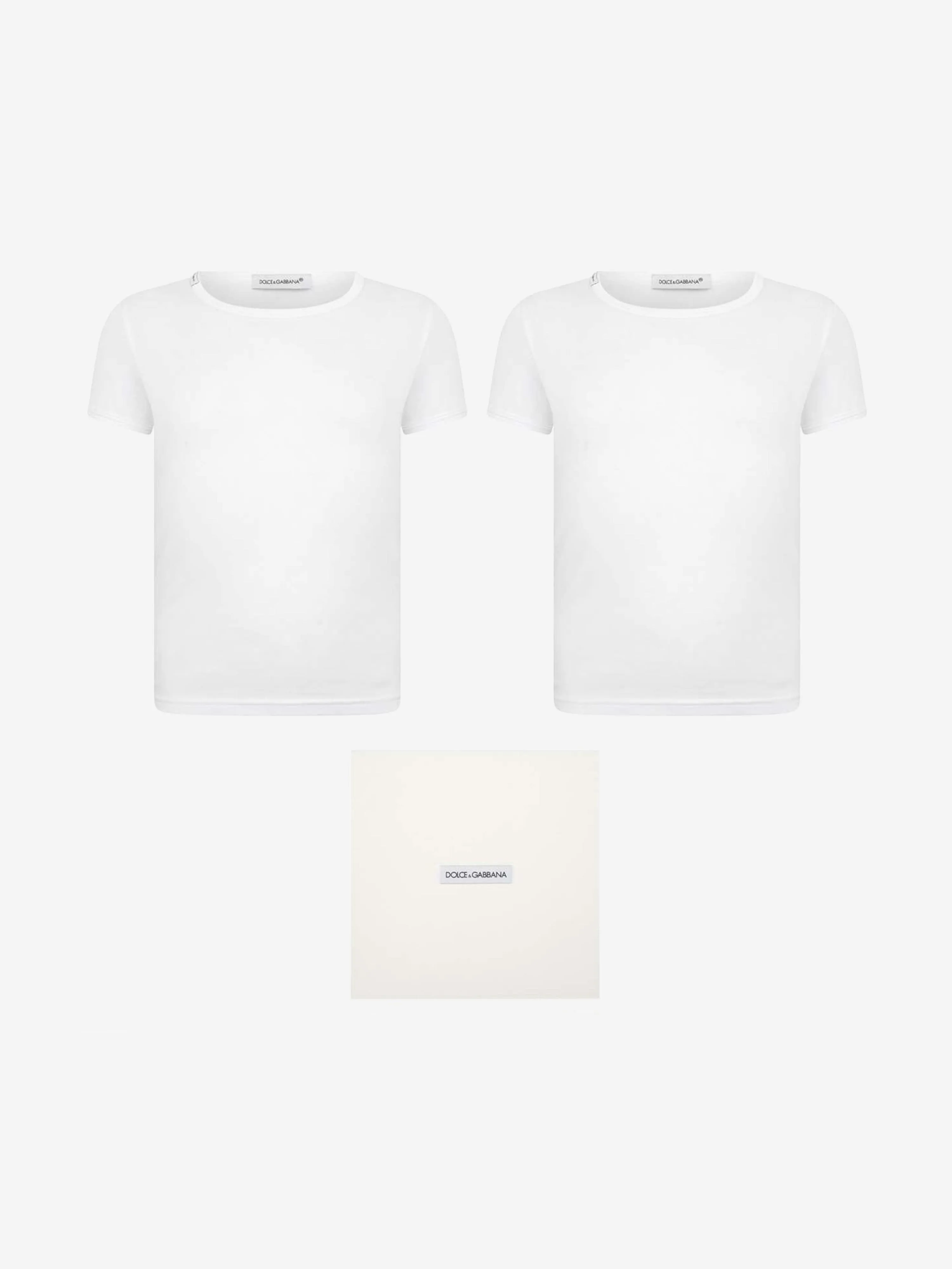 Dolce & Gabbana Boys T-Shirts Set (2 Pack) in White