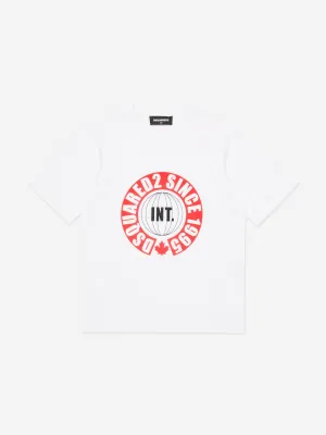 Dsquared2 Kids Slouch Fit Logo T-Shirt in White
