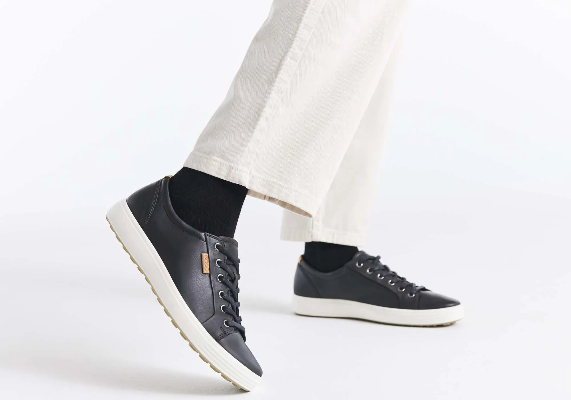 ECCO Mens Soft 7 Comfortable Leather Casual Lace Up Sneakers Shoes ECCO Shoes