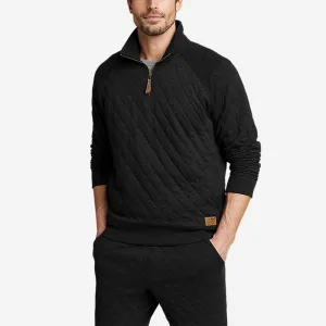 Eddie Bauer Men's Outlooker Quilted 1/4-Zip - Black Eddie Bauer