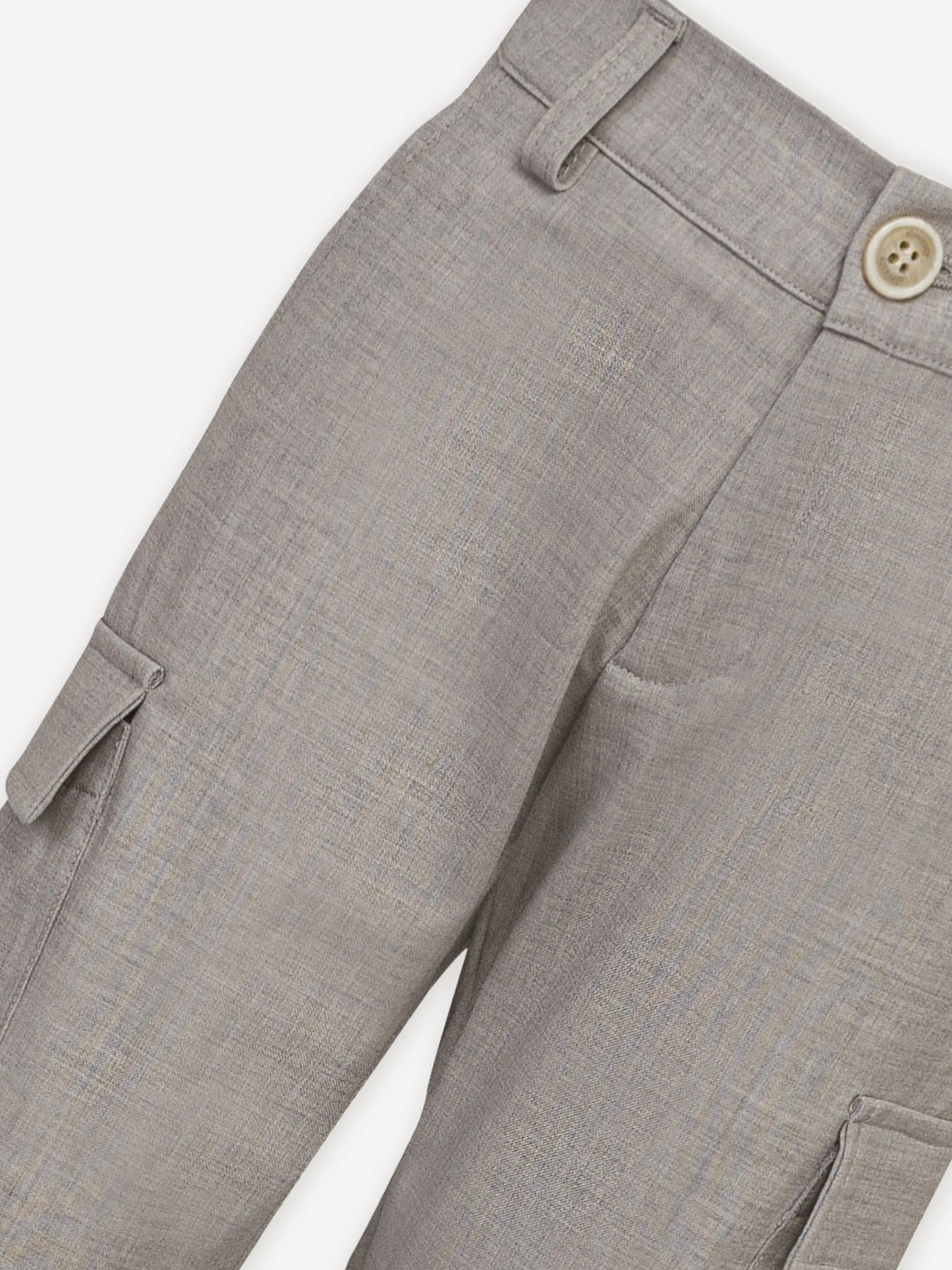 Eleventy Boys Cargo Trousers in Grey