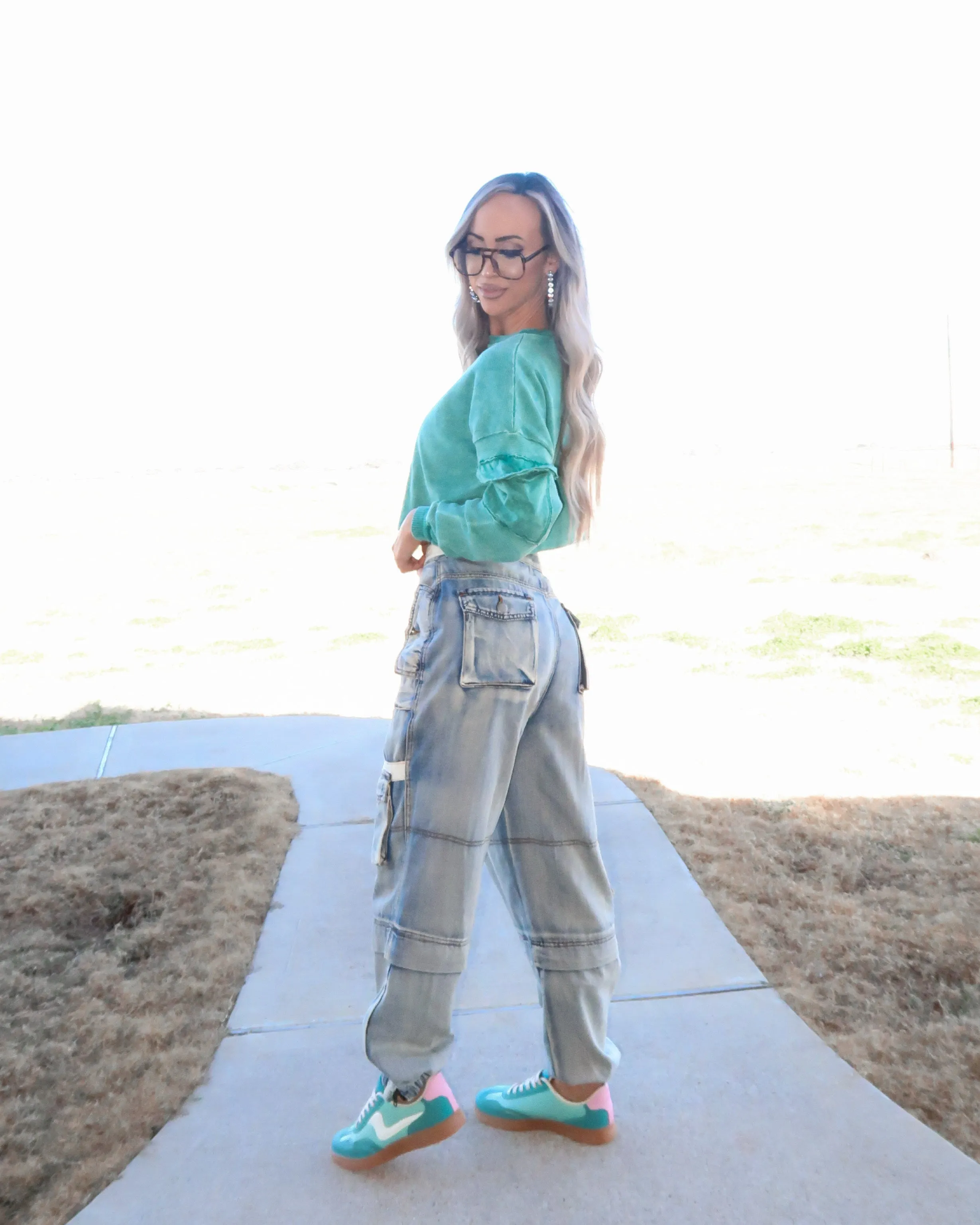 Ellie Denim Joggers - Acid Wash