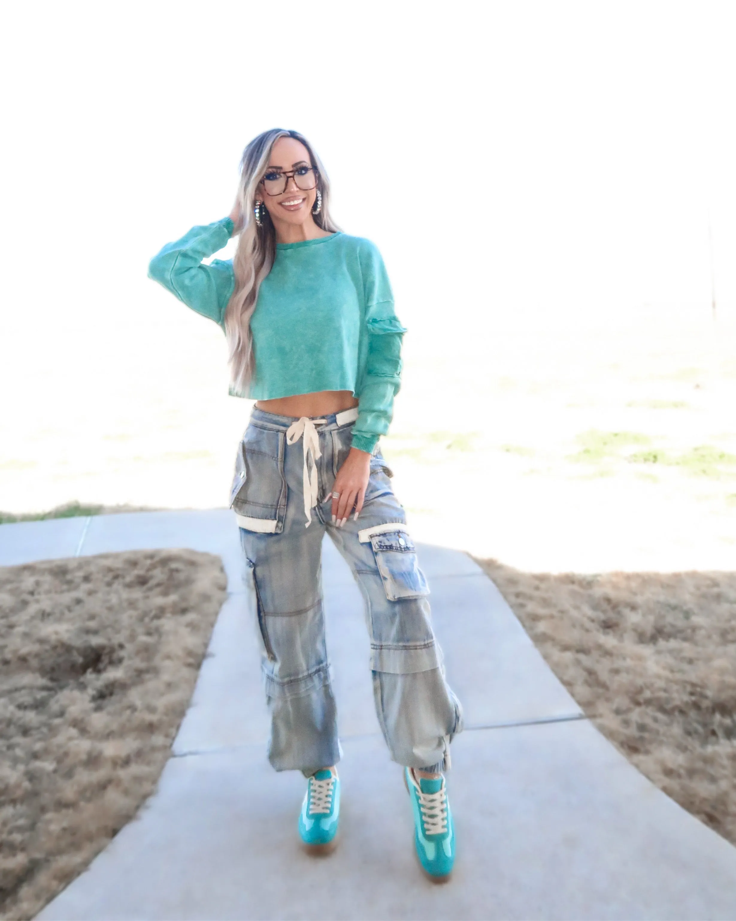 Ellie Denim Joggers - Acid Wash