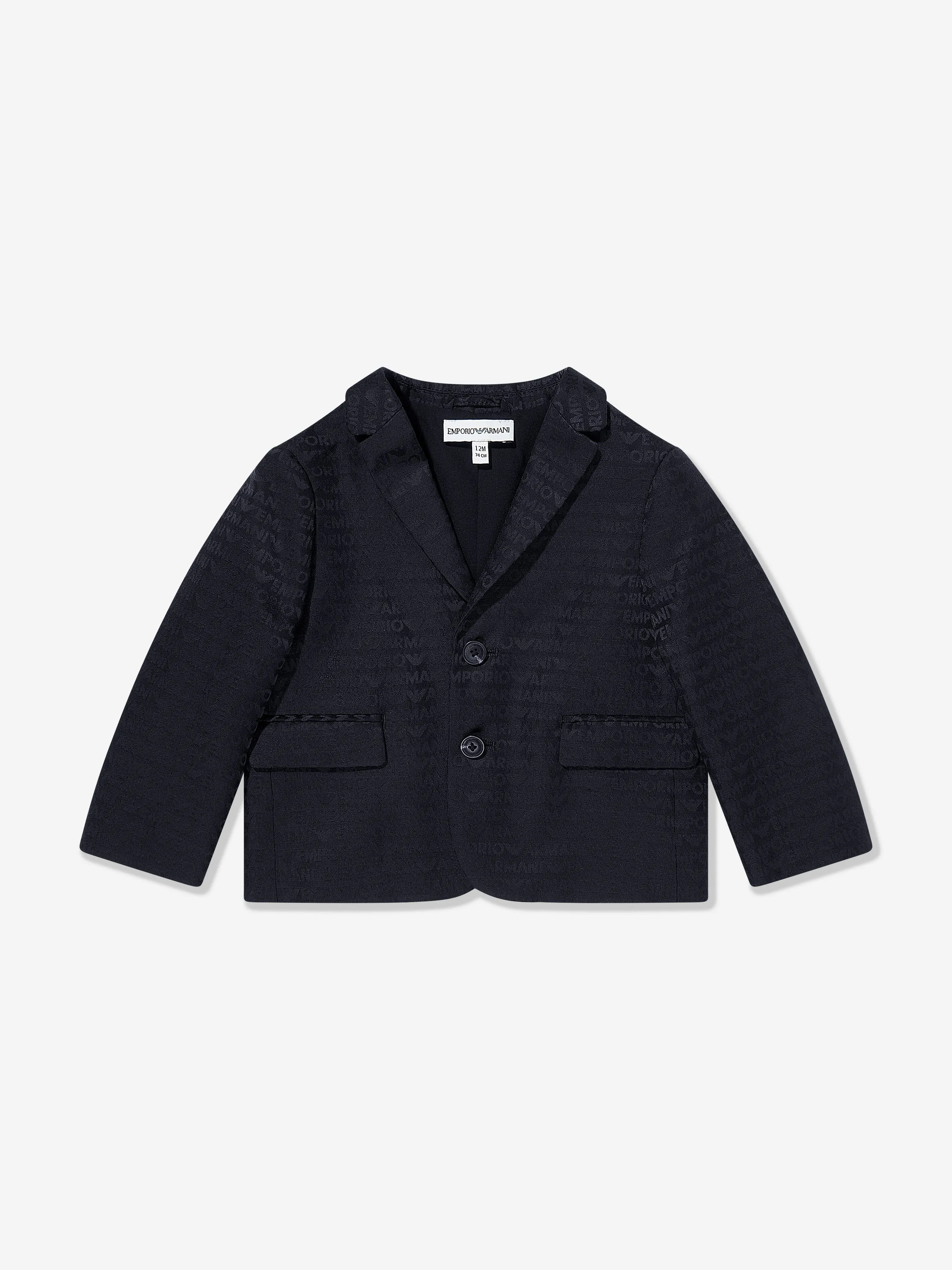 Emporio Armani Baby Boys Logo Blazer in Navy