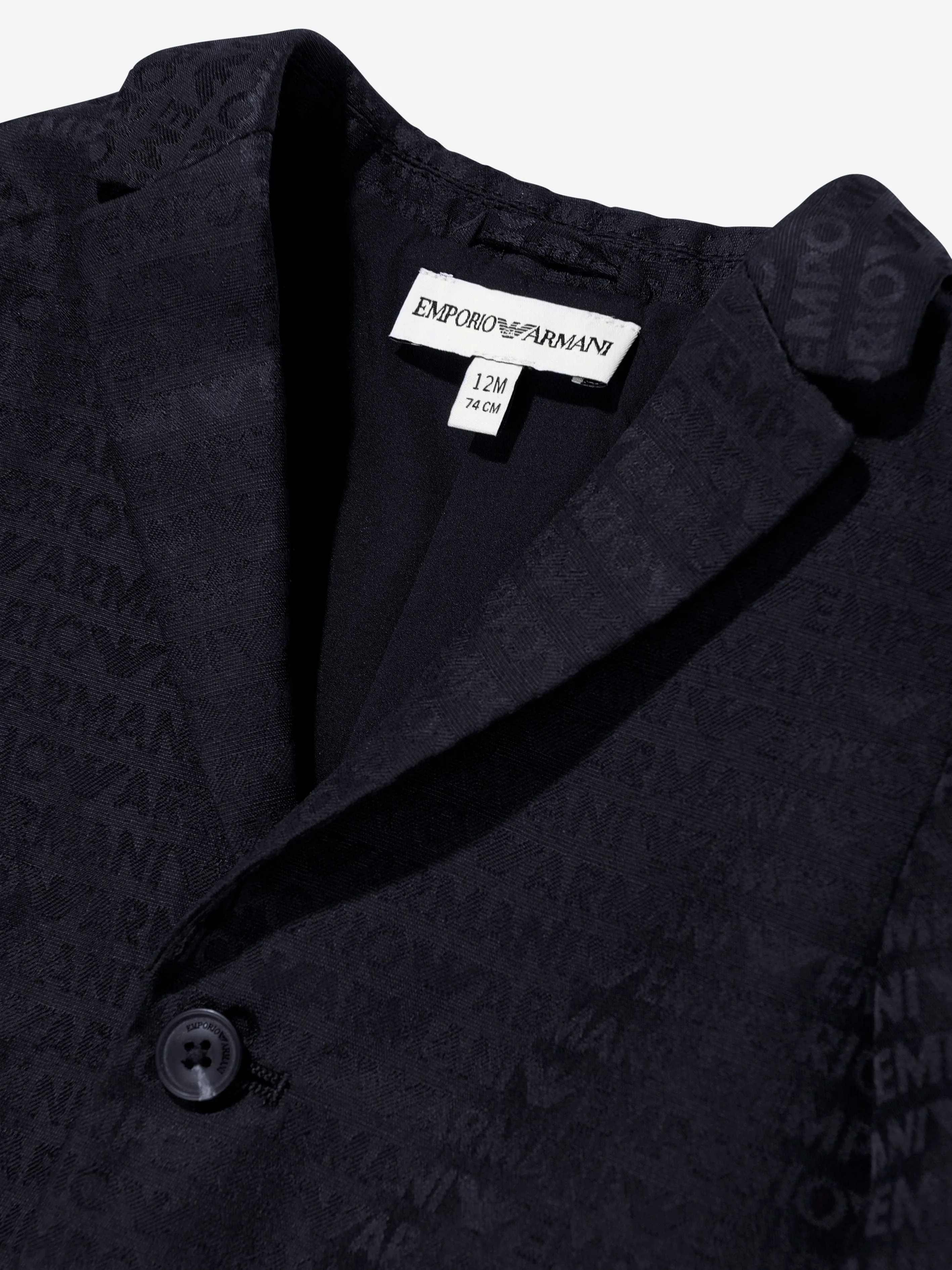 Emporio Armani Baby Boys Logo Blazer in Navy