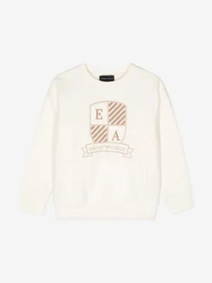 Emporio Armani Boys Logo Sweatshirt in Ivory