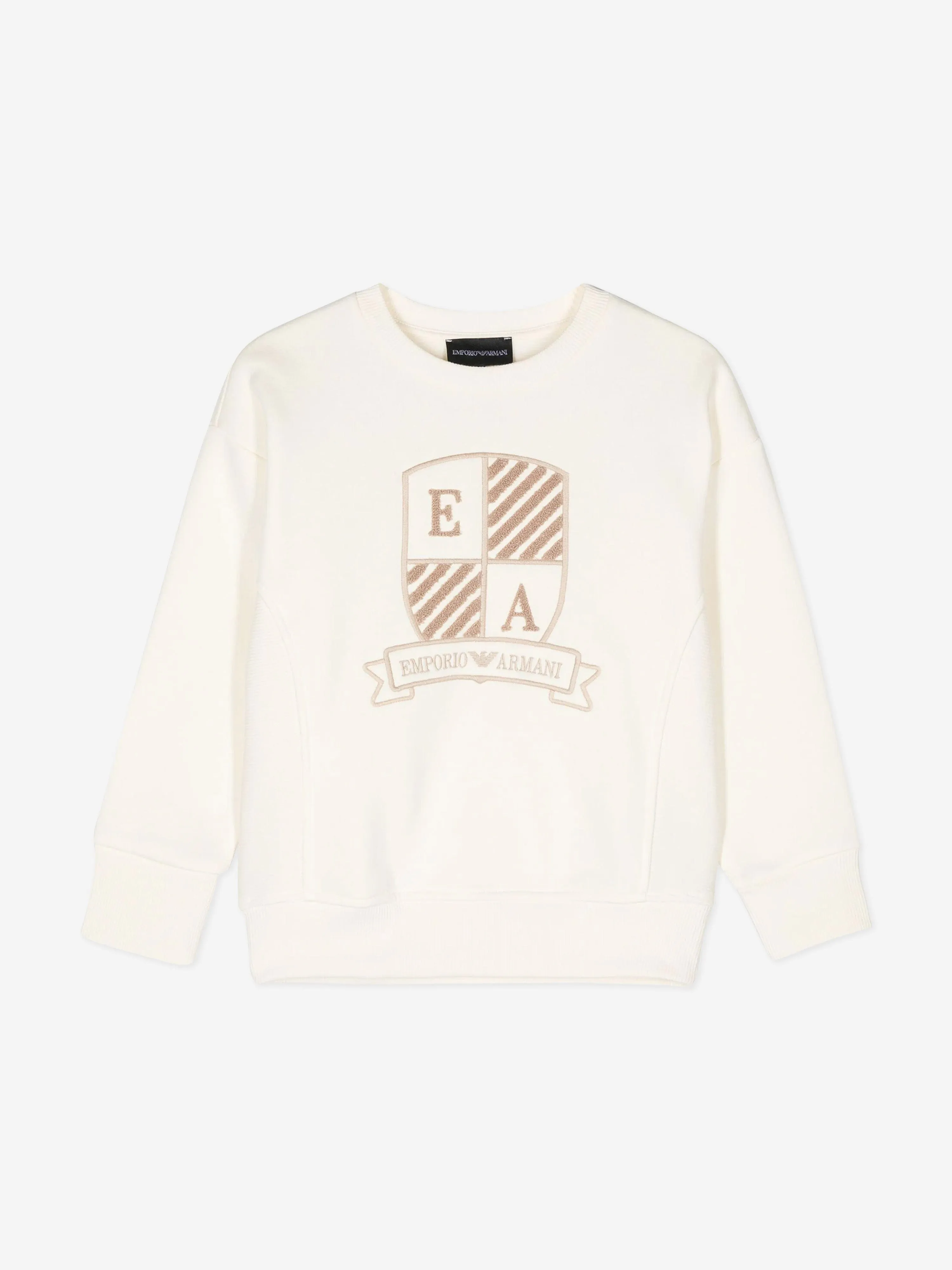 Emporio Armani Boys Logo Sweatshirt in Ivory