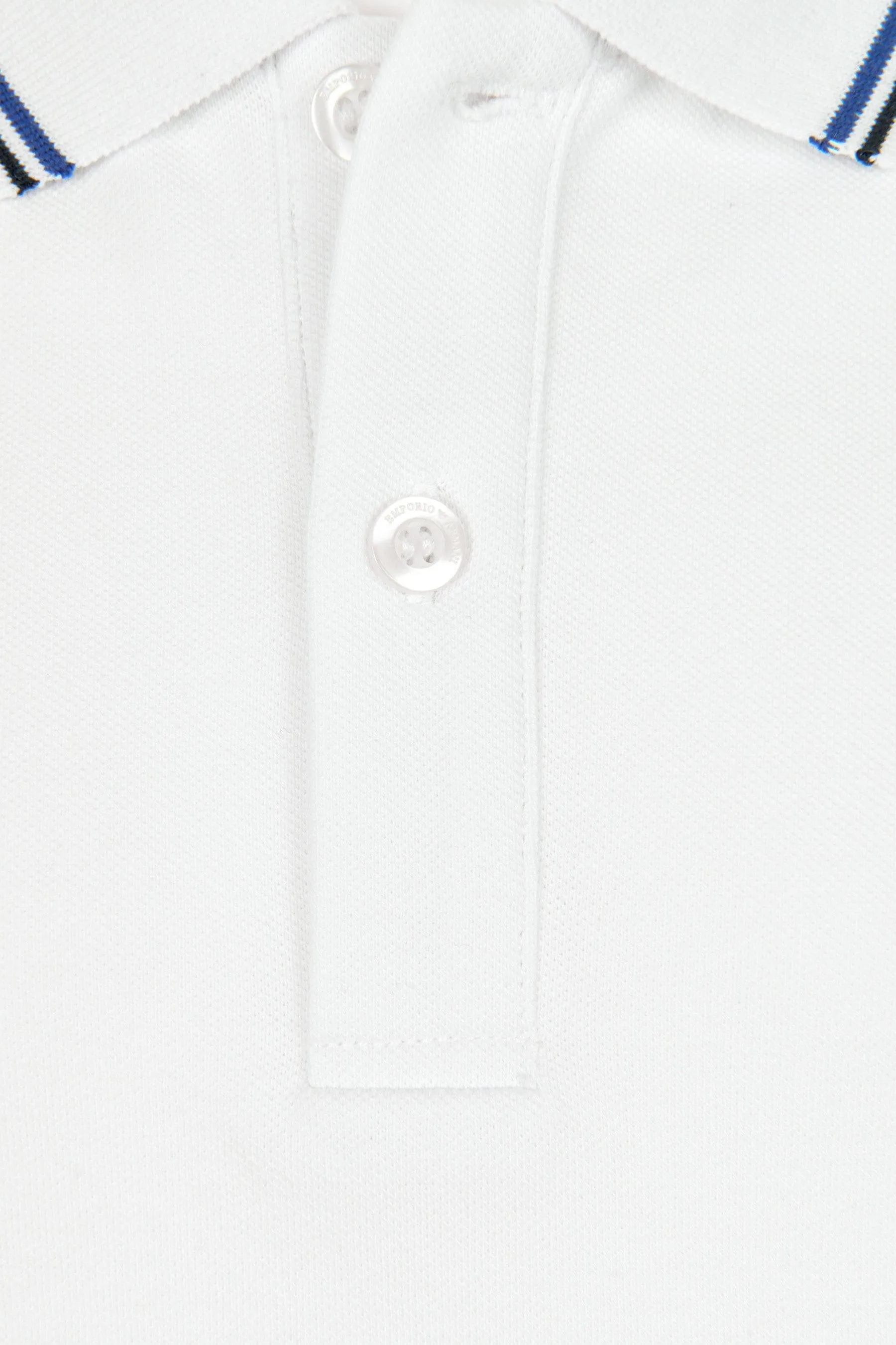 Emporio Armani Boys Long Sleeve Polo Shirt In White