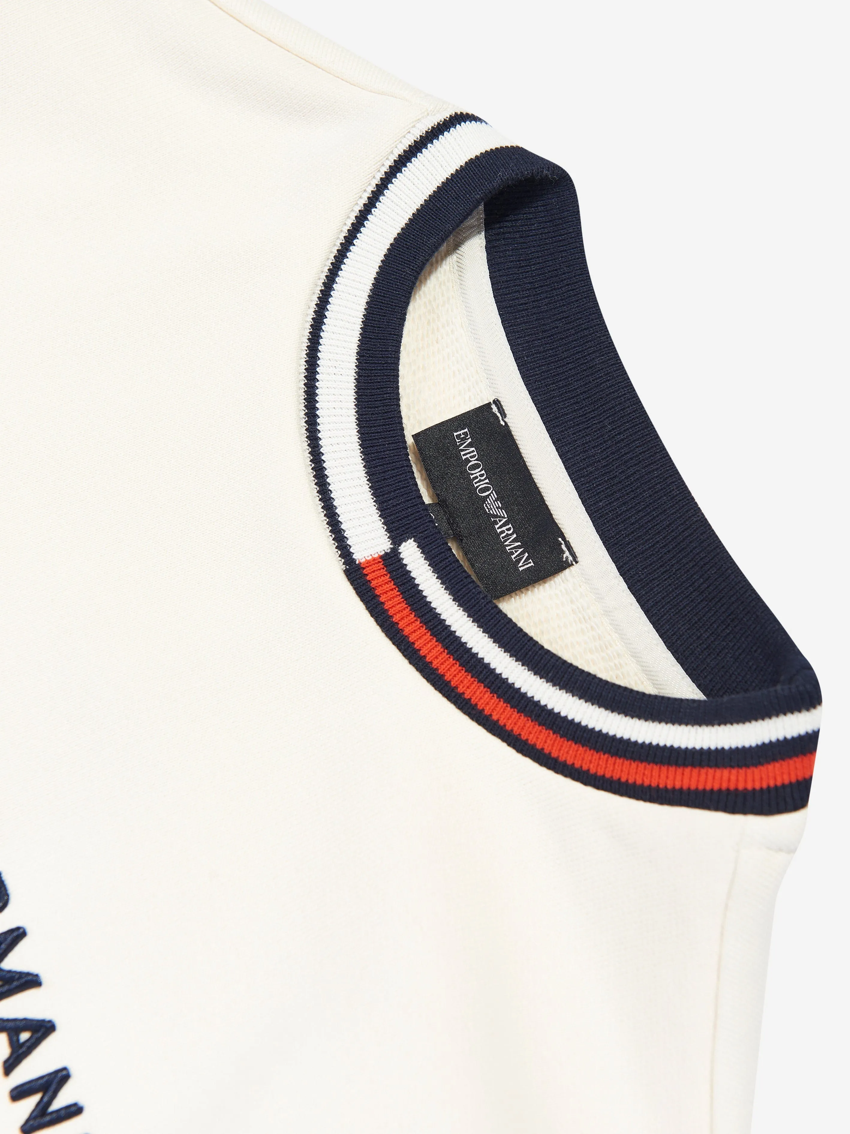 Emporio Armani Kids Logo Sweatshirt in Ivory