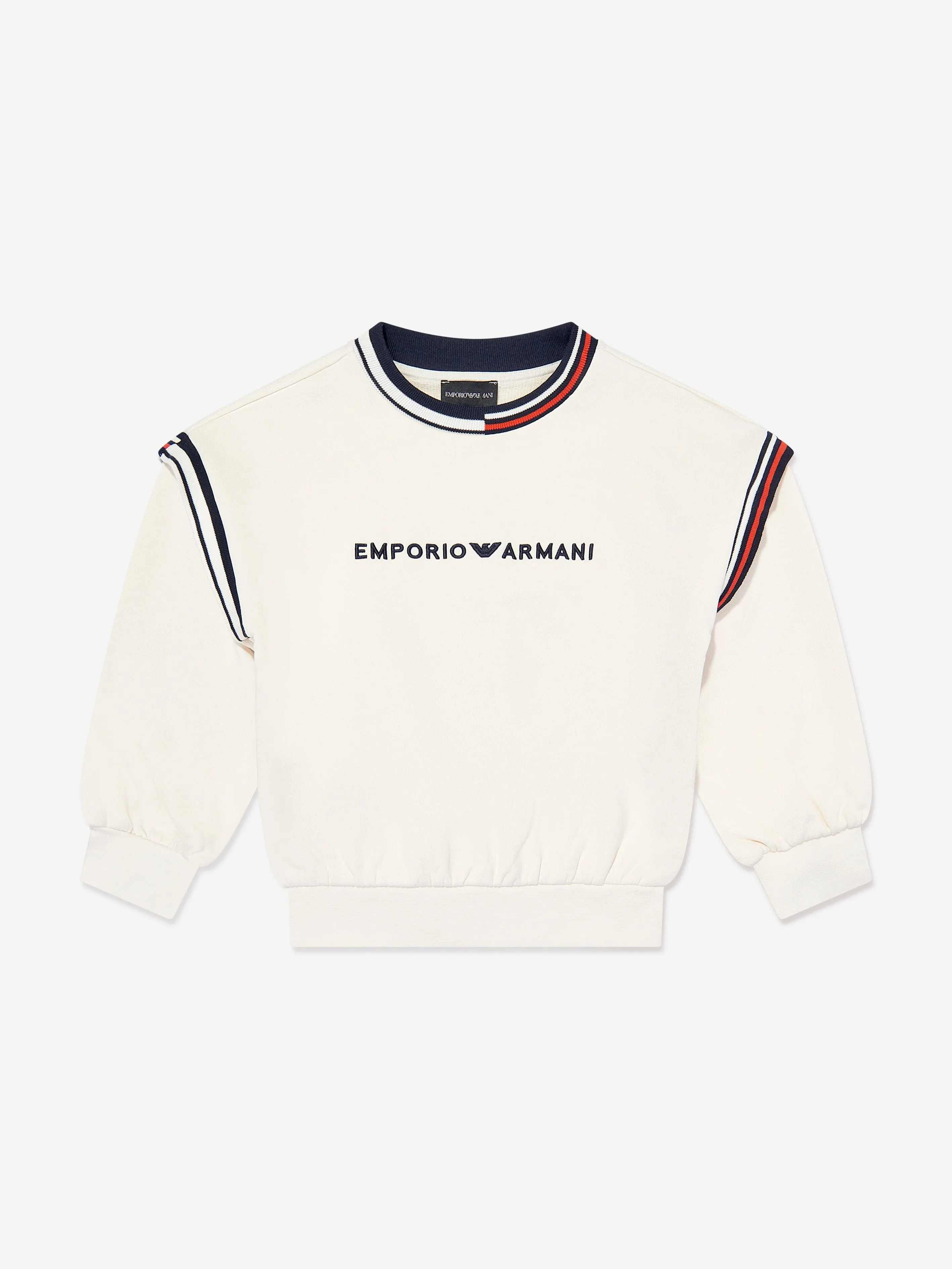 Emporio Armani Kids Logo Sweatshirt in Ivory