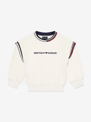 Emporio Armani Kids Logo Sweatshirt in Ivory