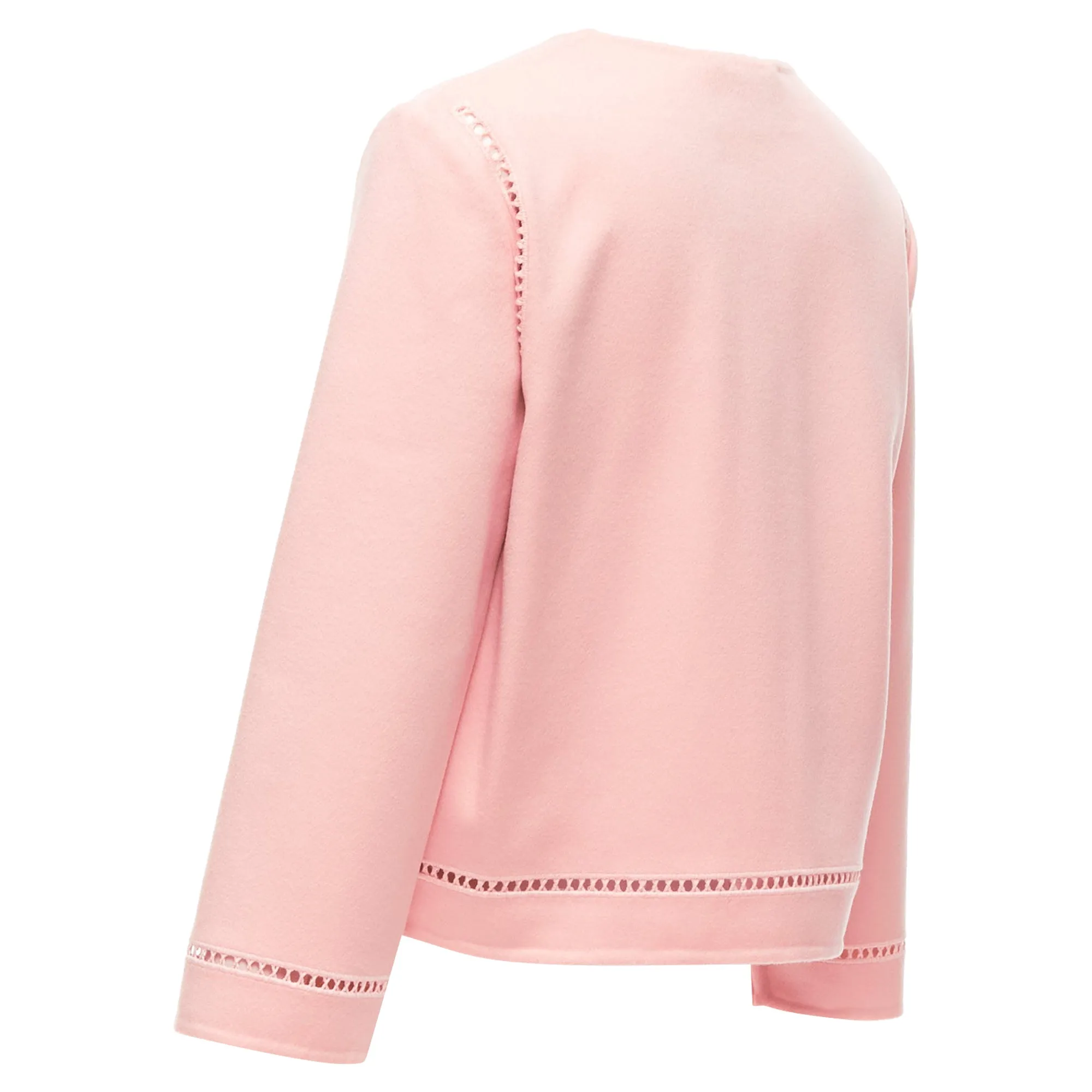 Ermanno Scervino Virgin Wool Eyelet Trim Shell Button Jacket