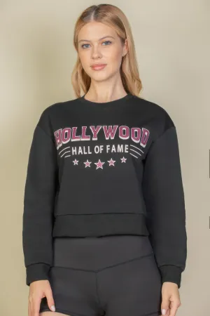 FASHNZFAB Women's Graphic Drop Shoulder Sweatshirt