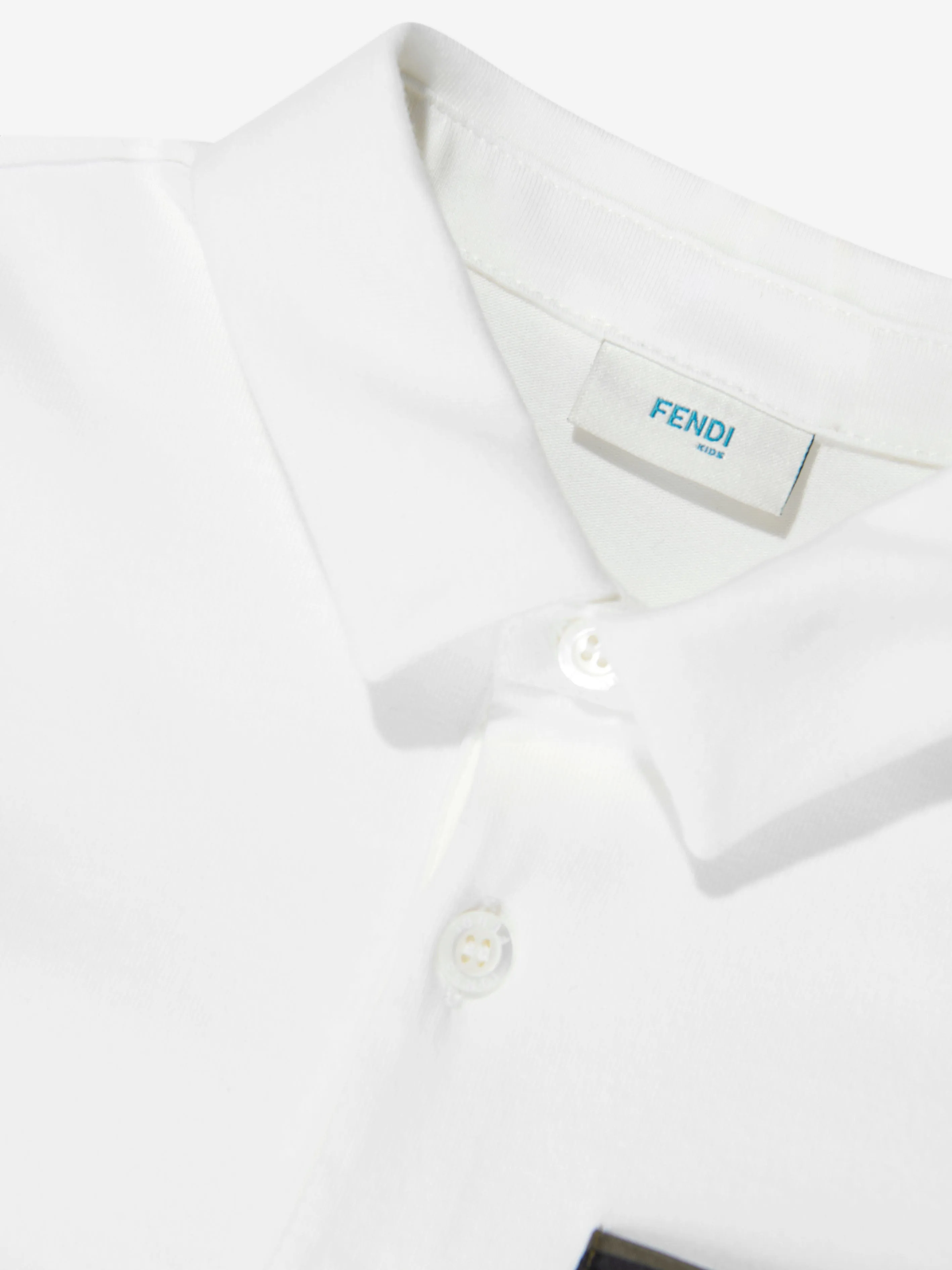 Fendi Baby Boys FF Logo Polo Shirt in White