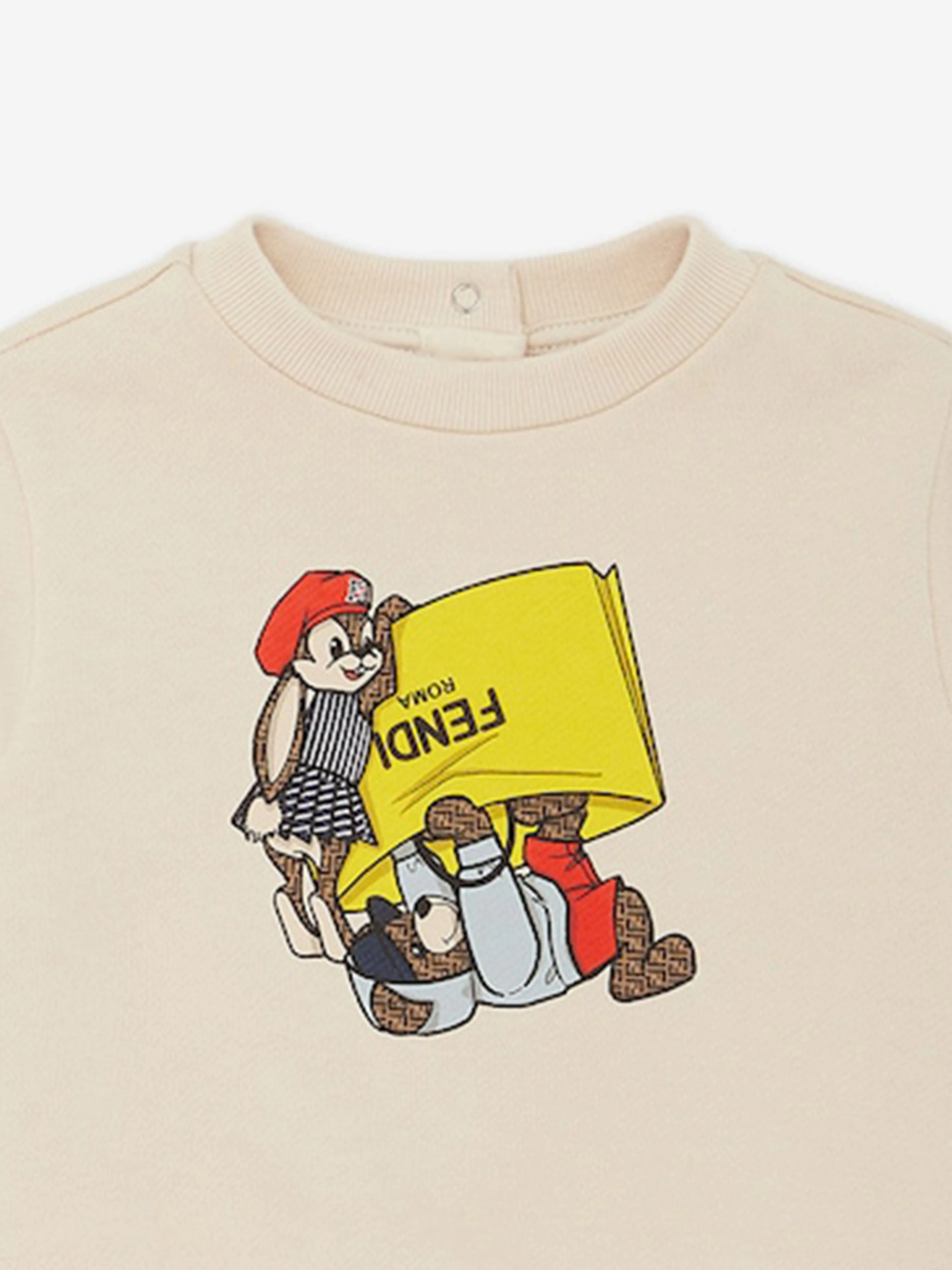 Fendi Baby Graphic Sweatshirt in Beige